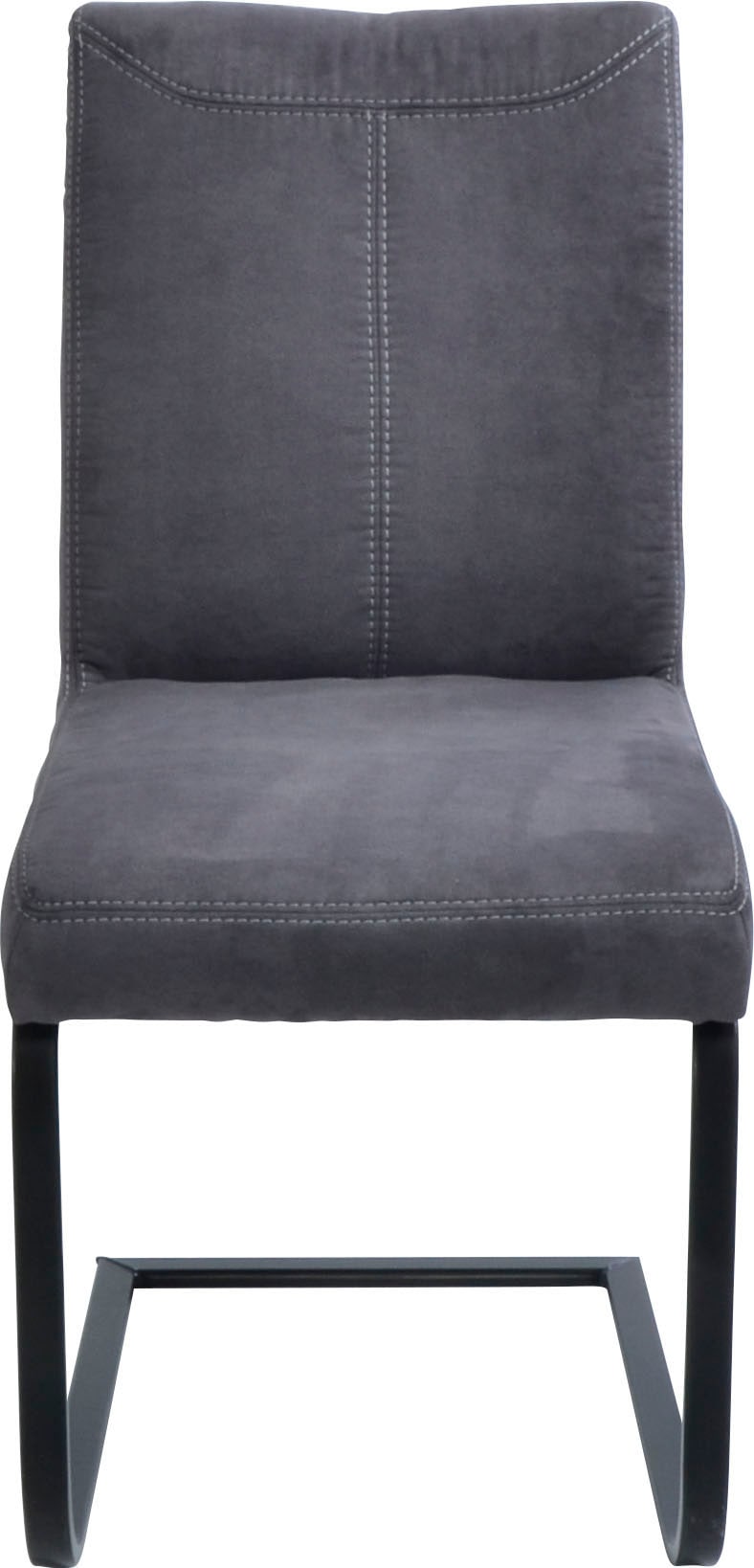 K+W Komfort & Wohnen Freischwinger »Floyd« () Kontrastnaht, Freischwingergestell aus Vierkantrohr Roheisen schwarz