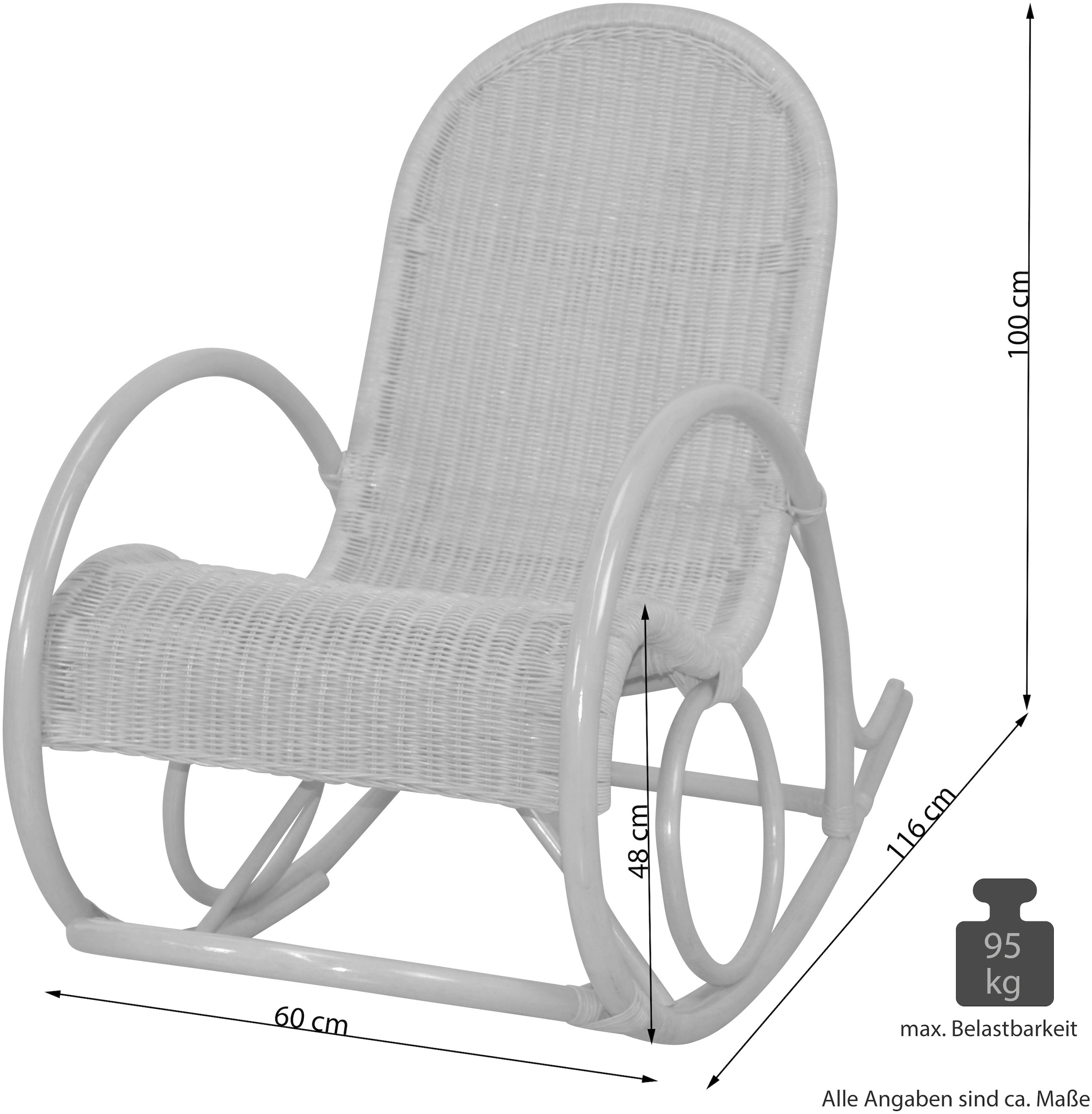 HOFMANN LIVING AND MORE Schaukelsessel 1 Stk. tlg. Handgeflochten