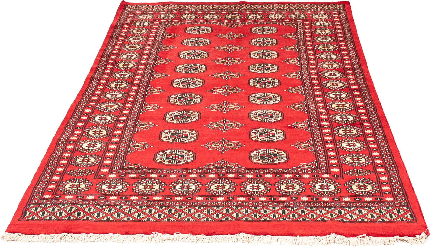morgenland Orientteppich »Pakistan - 183 x 118 cm - rot«, rechteckig, Wohnzimmer, Handgeknüpft, Einzelstück mit Zertifikat