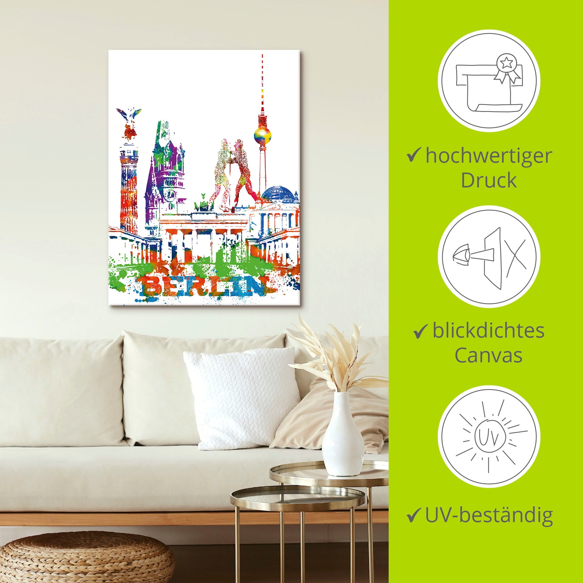 Artland Wandbild »Berlin Grafik« Berlin 1 Stk. tlg. als Alubild, Leinwandbild, Wandaufkleber oder Poster in versch. Größen