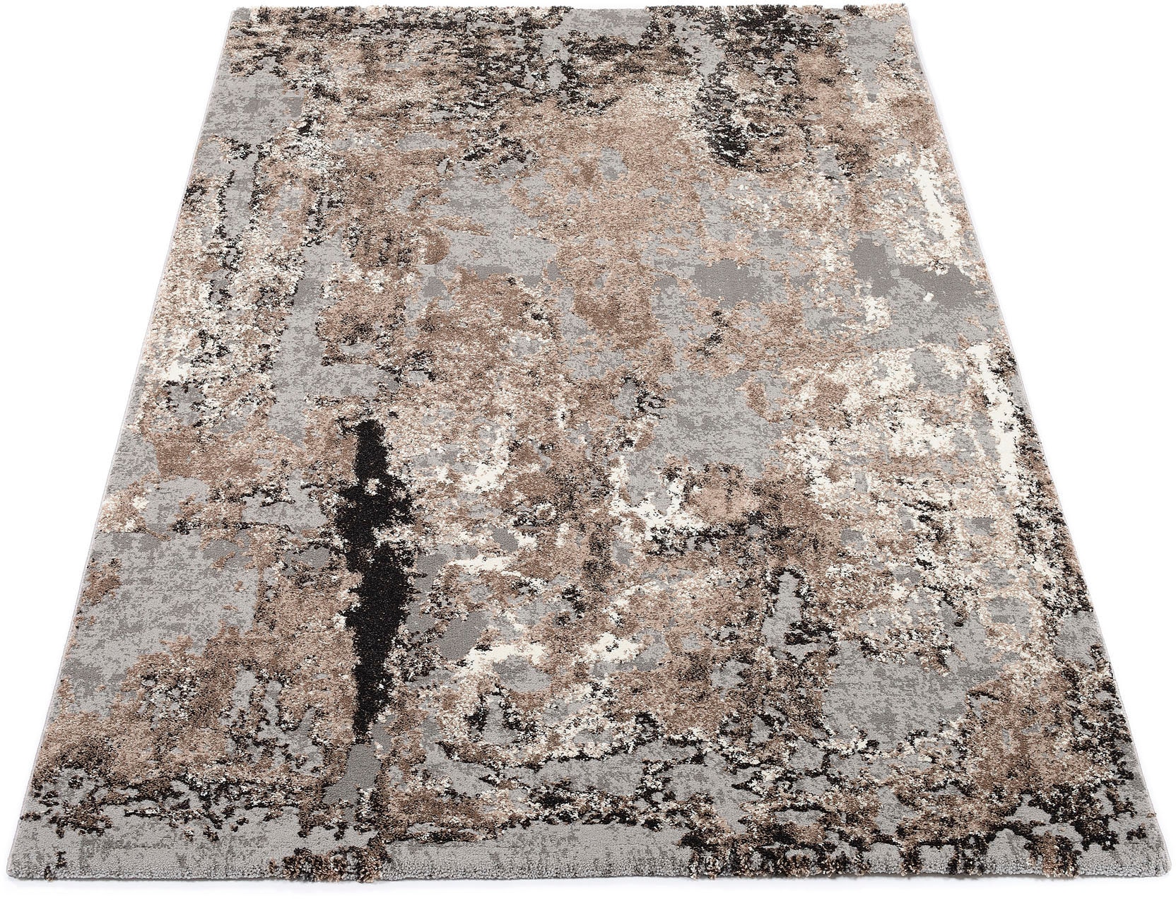 OCI DIE TEPPICHMARKE Teppich »Juwel Liray«, rechteckig, 20 mm Höhe, Kurzflor, Wohnzimmer, Marmor Optik, Hoch Tief Effekt