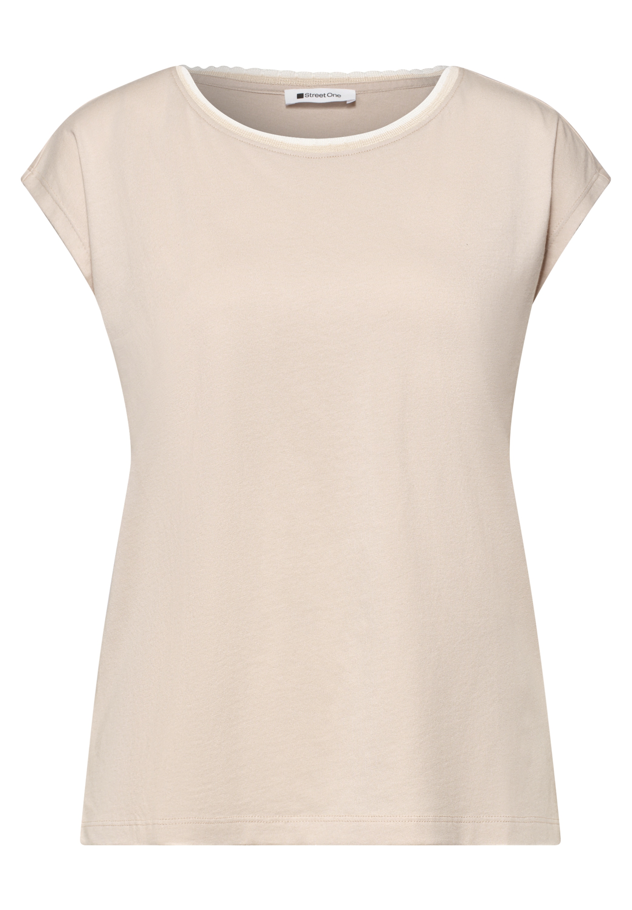STREET ONE Shirttop Sommershirt mit Deko-Tape