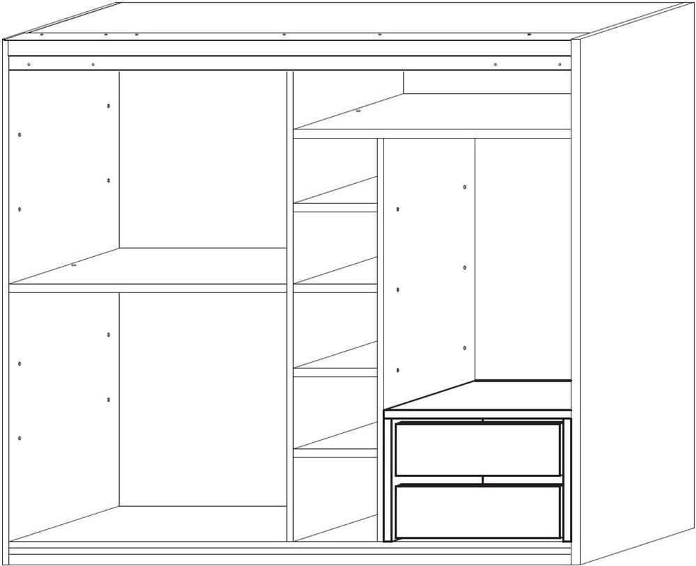INOSIGN Inneneinteilung »Jupiter – Steingrau, B135×H193 cm, 4 Böden B43 cm, SK-Einsatz B62 cm«