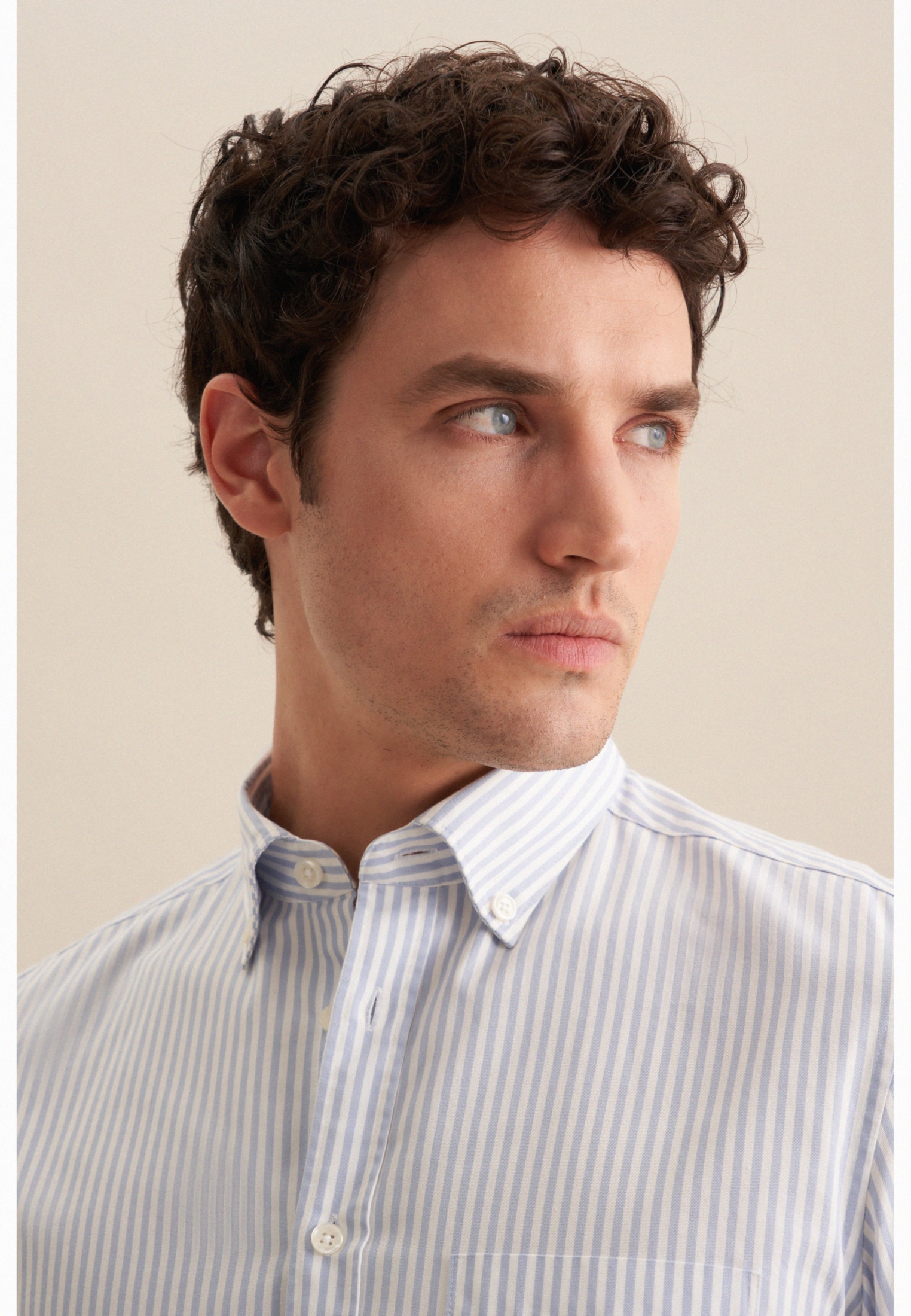 seidensticker Businesshemd »Schwarze Rose«, Slim Langarm Button-Down-Kragen Streifen
