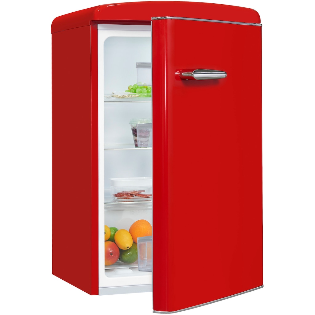 exquisit Kühlschrank »RKS120-V-H-160F«, RKS120-V-H-160F rot, 89,5 cm hoch, 55 cm breit