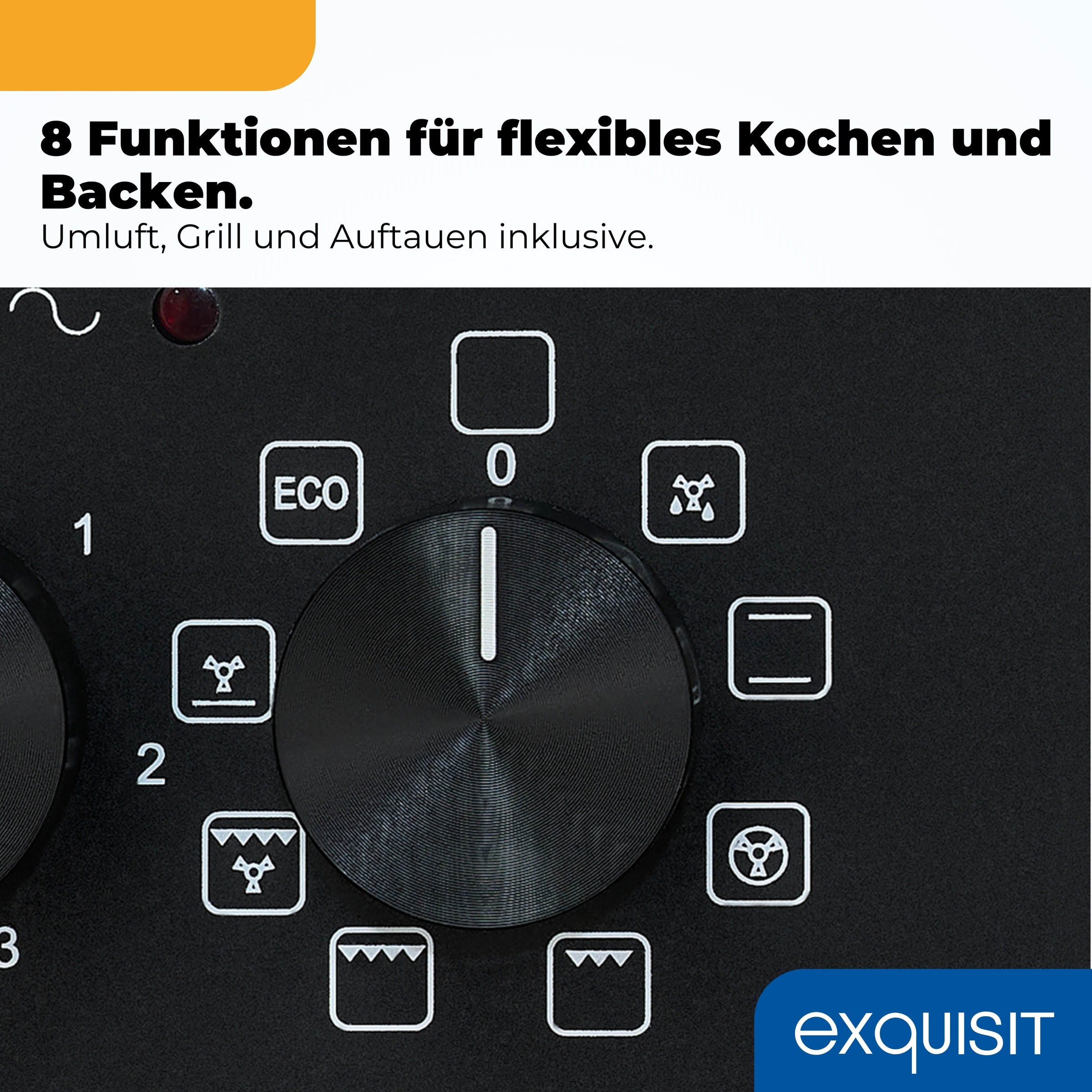 exquisit Elektro-Herd-Set »EHE367-U-120 mattschwarz-Set« Backofen;Glaskeramikkochfeld, 2 Stk. tlg. Modern, trendiges Mattschwarz,Umluft ideal für mehrere Plätzchenbleche