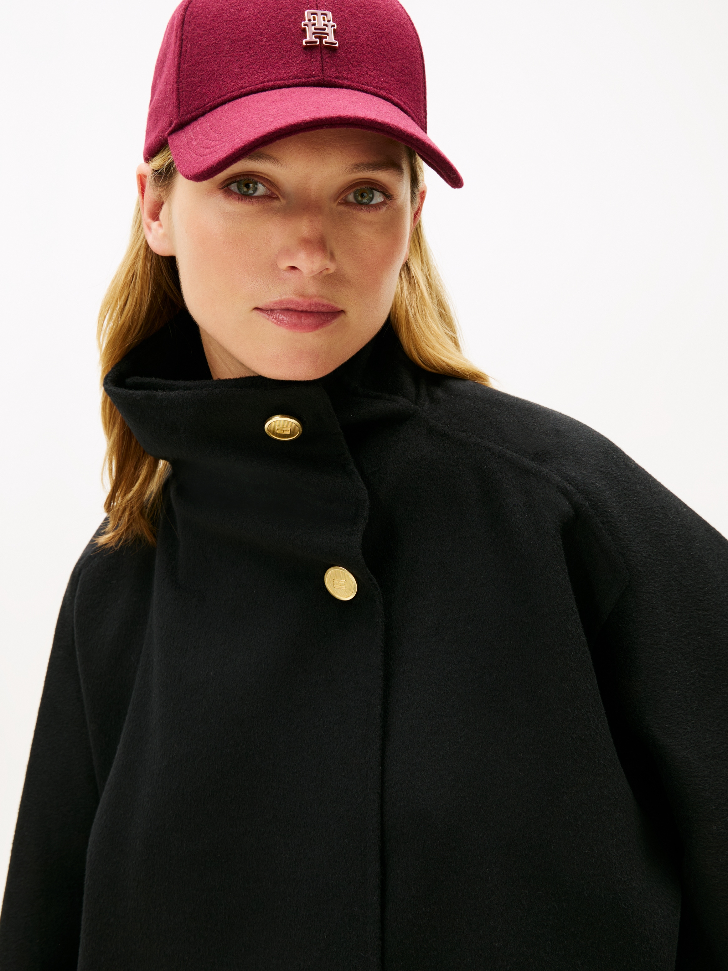 Tommy Hilfiger Kurzmantel »DF WOOL GB FUNNEL NK COAT« mit Wolle