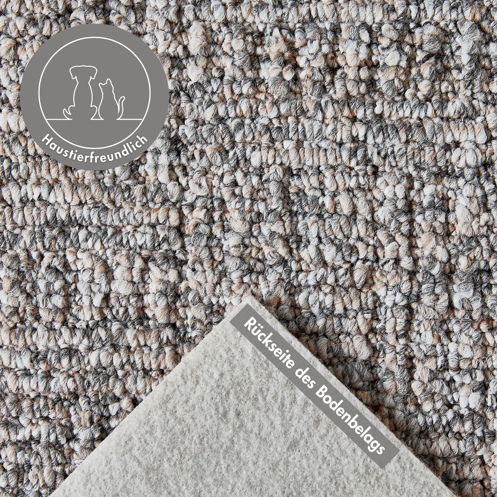 Andiamo Teppichboden »Patras, Strukturschlinge, Made in Netherlands«, rechteckig, 8,5 mm Höhe, meliert, Breite 400 cm oder 500 cm, strapazierfähig & robust