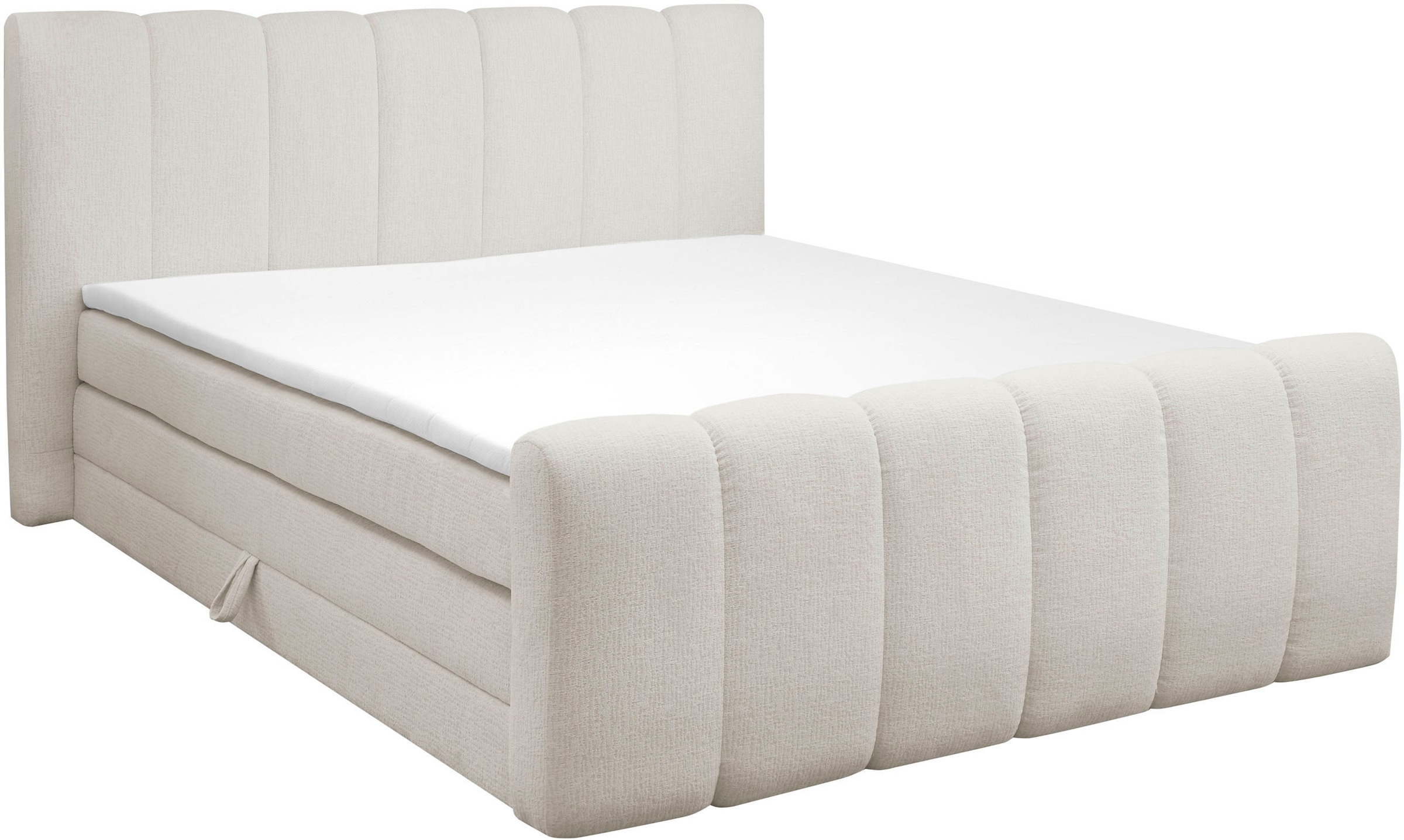 ED EXCITING DESIGN Boxspringbett »Chuck in der Breite 180cm, inkl. Bettkasten, Liegehöhe: 58cm« inkl. Tonnentaschen-Federkernmatratze & Kaltschaum-Topper