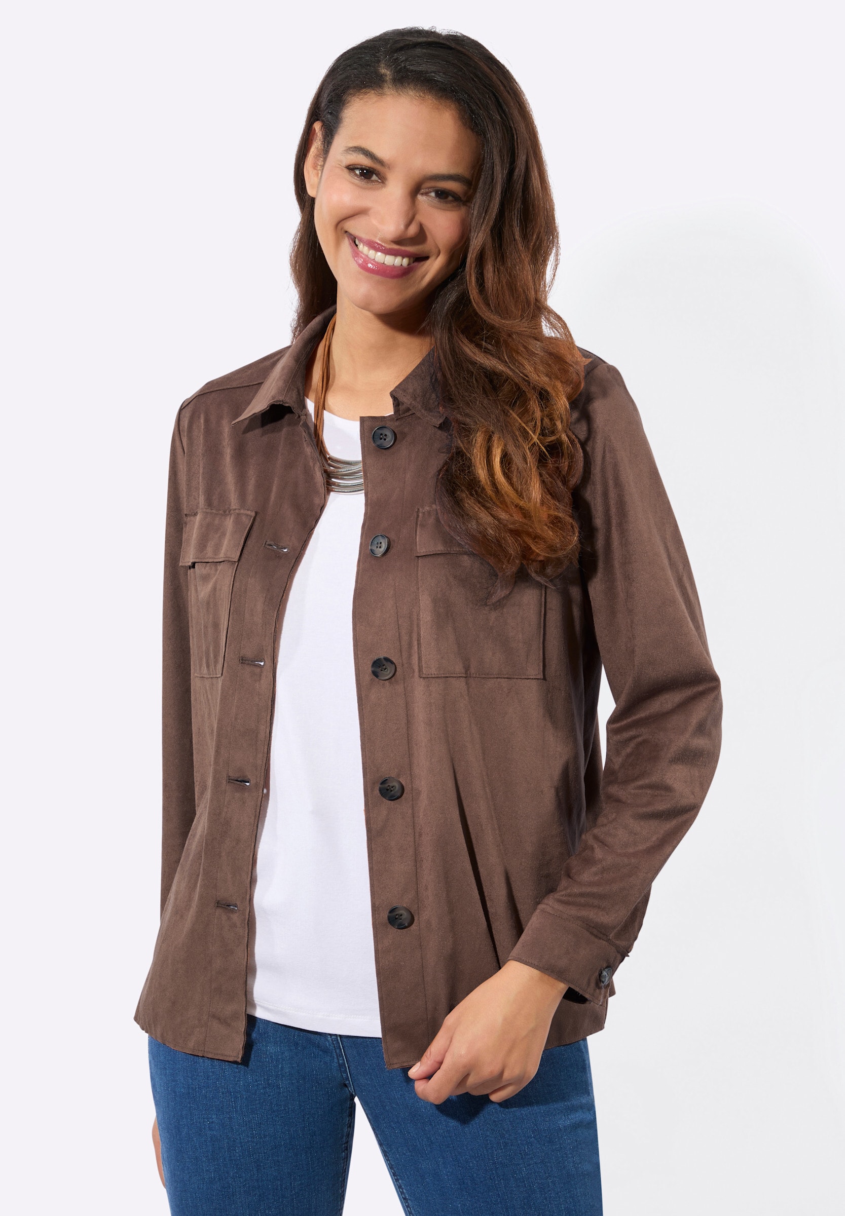 Witt Lederimitat-Blazer »Lederimitat-Blazer Lederimitat-Blazer mit Schultersattel«
