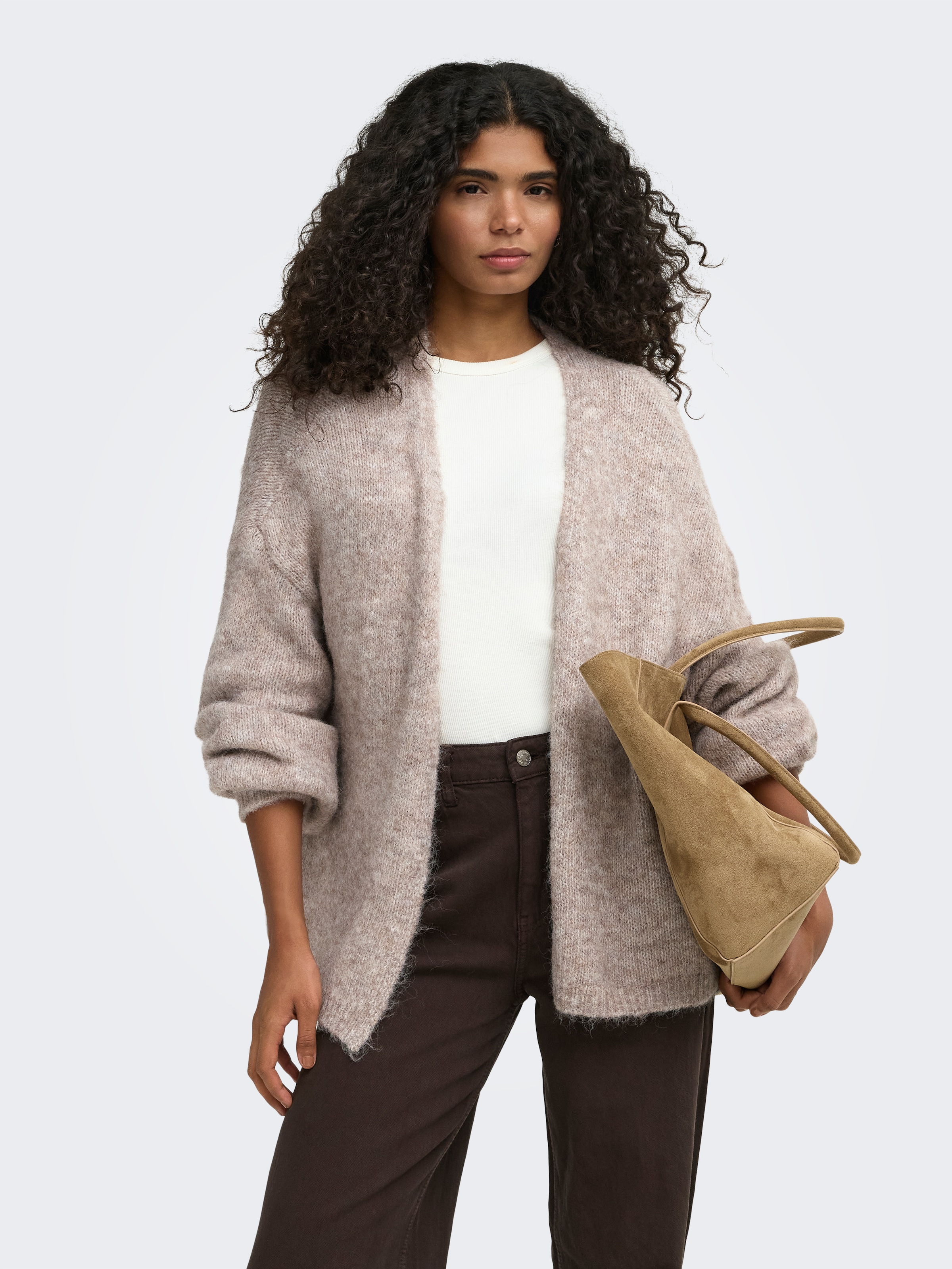 ONLY Strickjacke »ONLNELLIE LS OPEN CARDIGAN KNT« Materialmix, regular fit