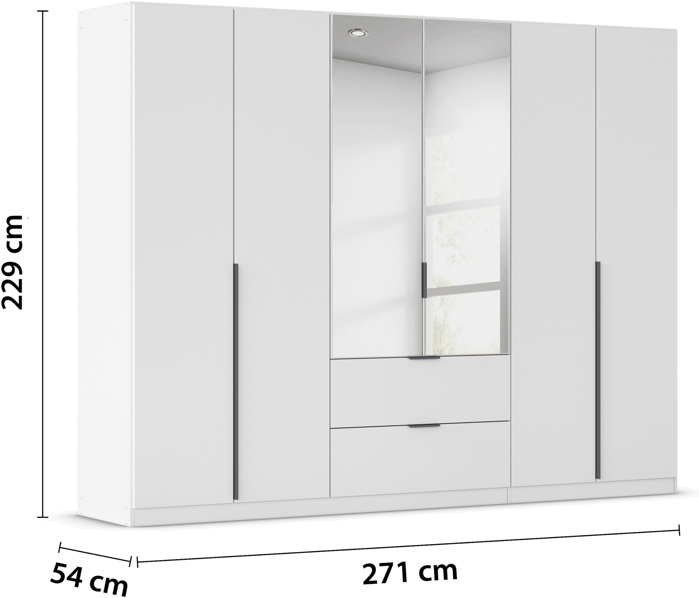 rauch Drehtürenschrank »Kleiderschrank Schrank Garderobe AGORDO mit Dekor- oder Hochglanzfront«, (in zwei Griff-Farben mit Dekor- oder Hochglanzfront), mit Außenschubkästen, in 6 Breiten und 2 Höhen MADE IN GERMANY