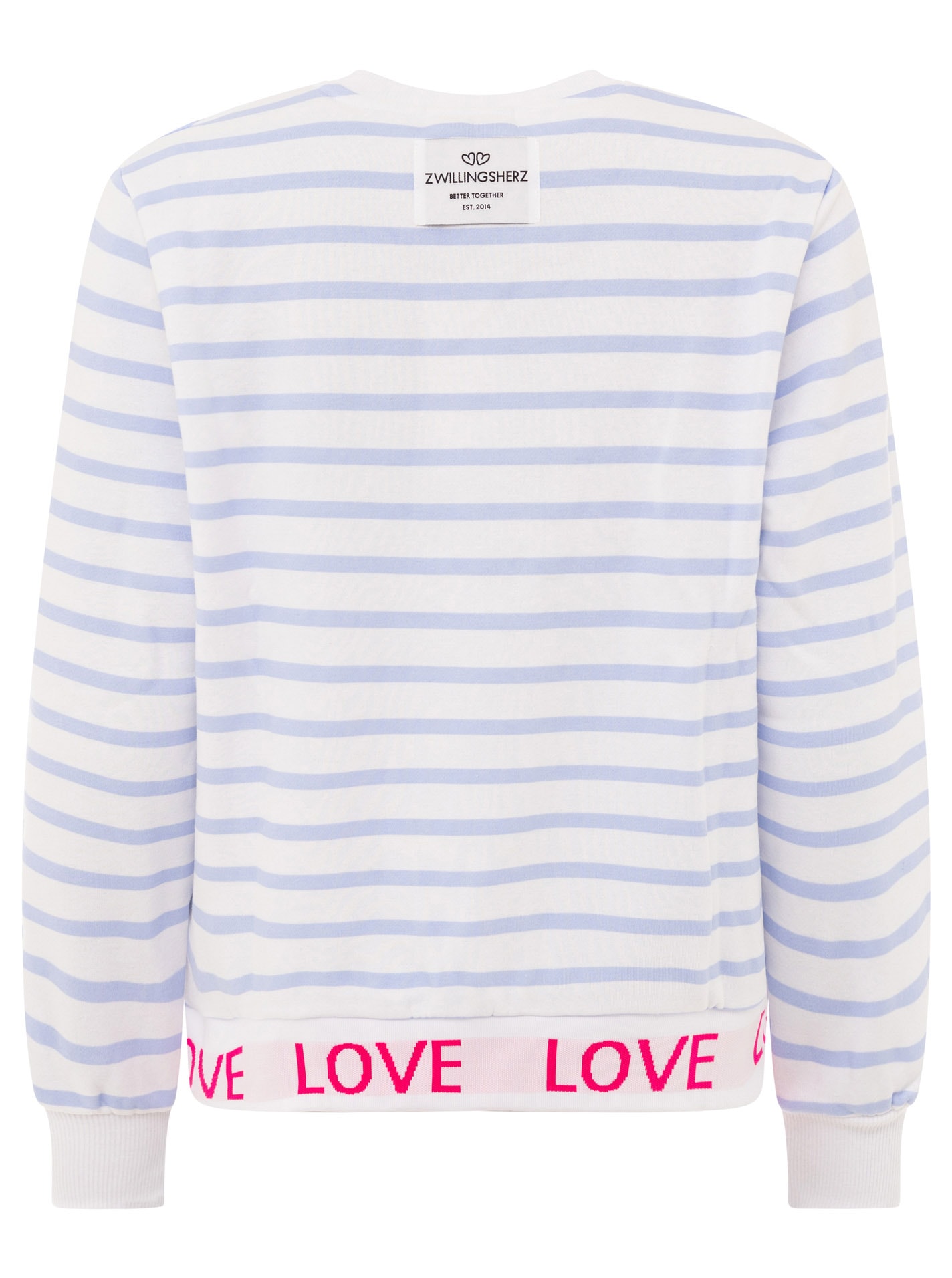 Zwillingsherz Sweatshirt »"Love Love Love"«, gestreift, Rundhals, elastische Bündchen mit Love-Schriftzug
