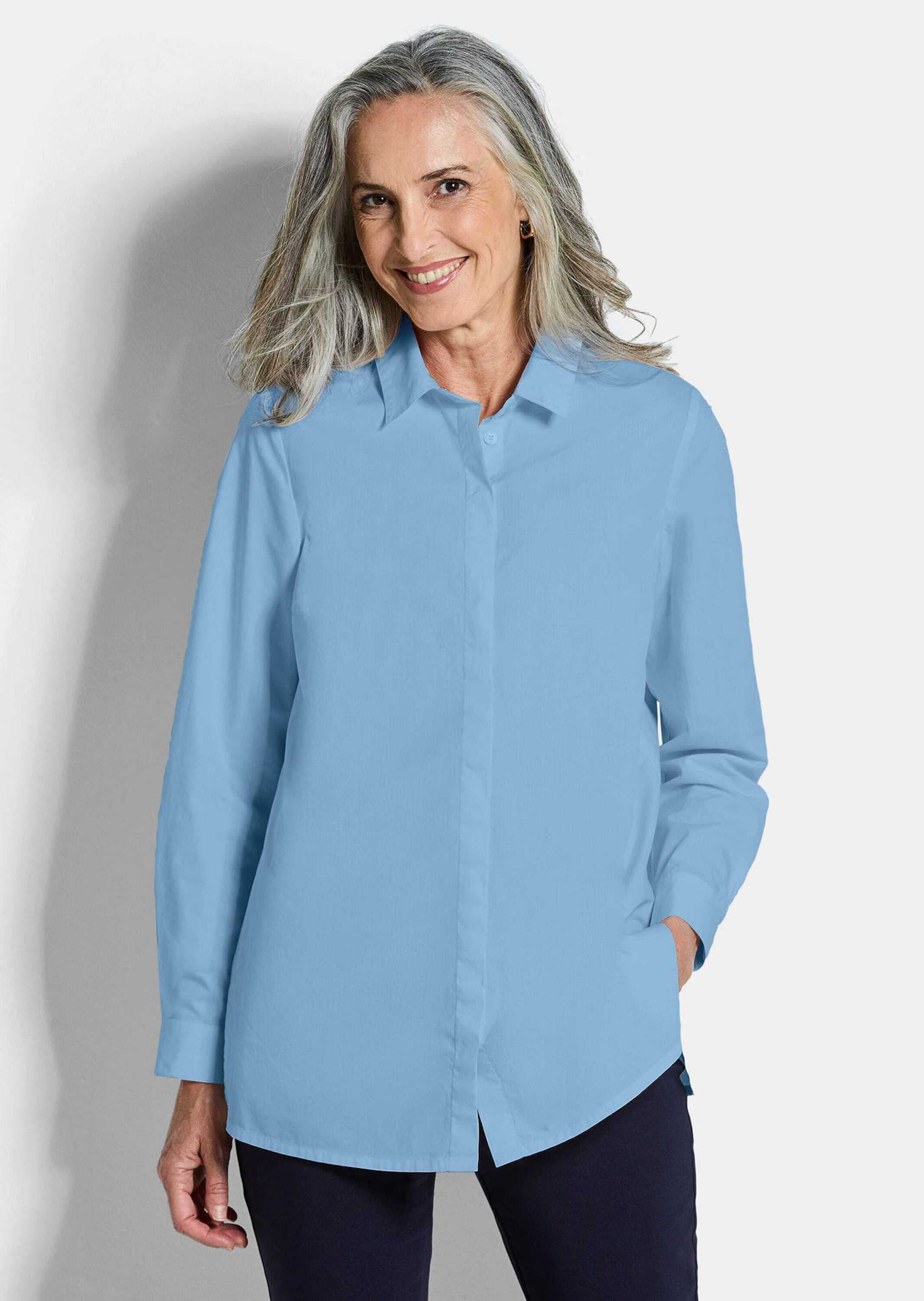 GOLDNER Hemdbluse »Baumwollbluse mit Hemdkragen« Mit Seitenschlitzen