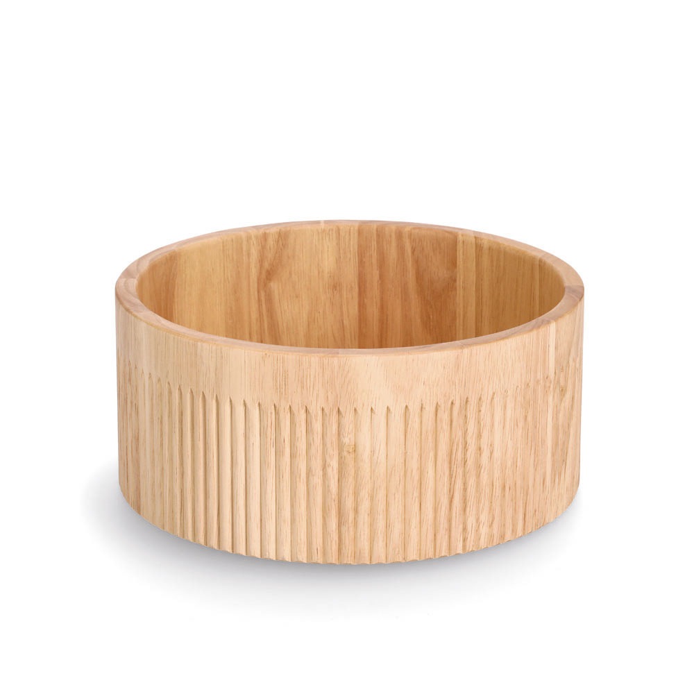 Zeller Present Schale, 1 tlg., aus Holzwerkstoff, Rillenmuster, Bambus, Ø 27 cm