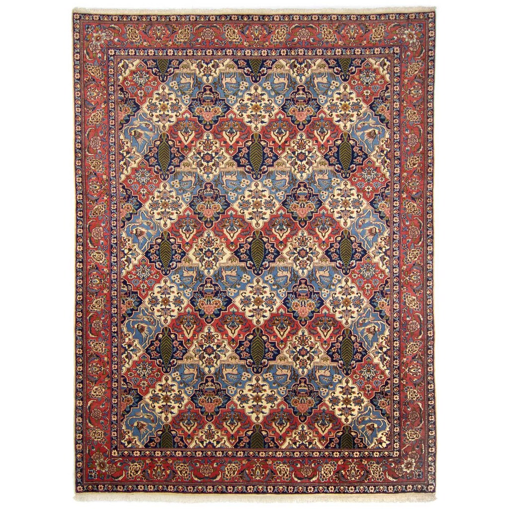 morgenland Wollteppich »Bachtiar Felder Beige 340 x 258 cm«, rechteckig