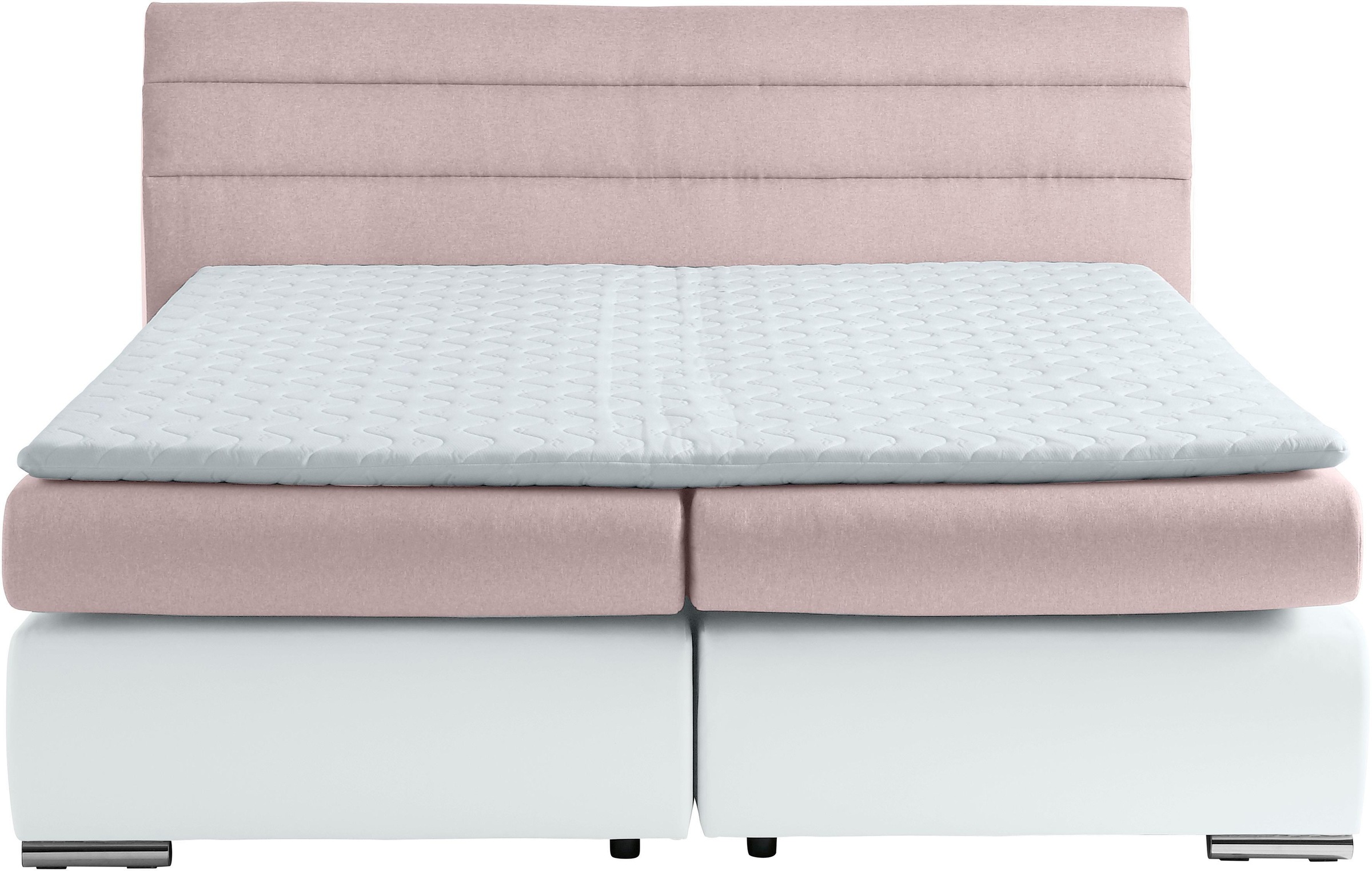 Places of Style Boxspringbett »Luna«, in Struktur-/Kunstleder-Mix, Überlänge 220 cm, bis zu 3 Härtegrade