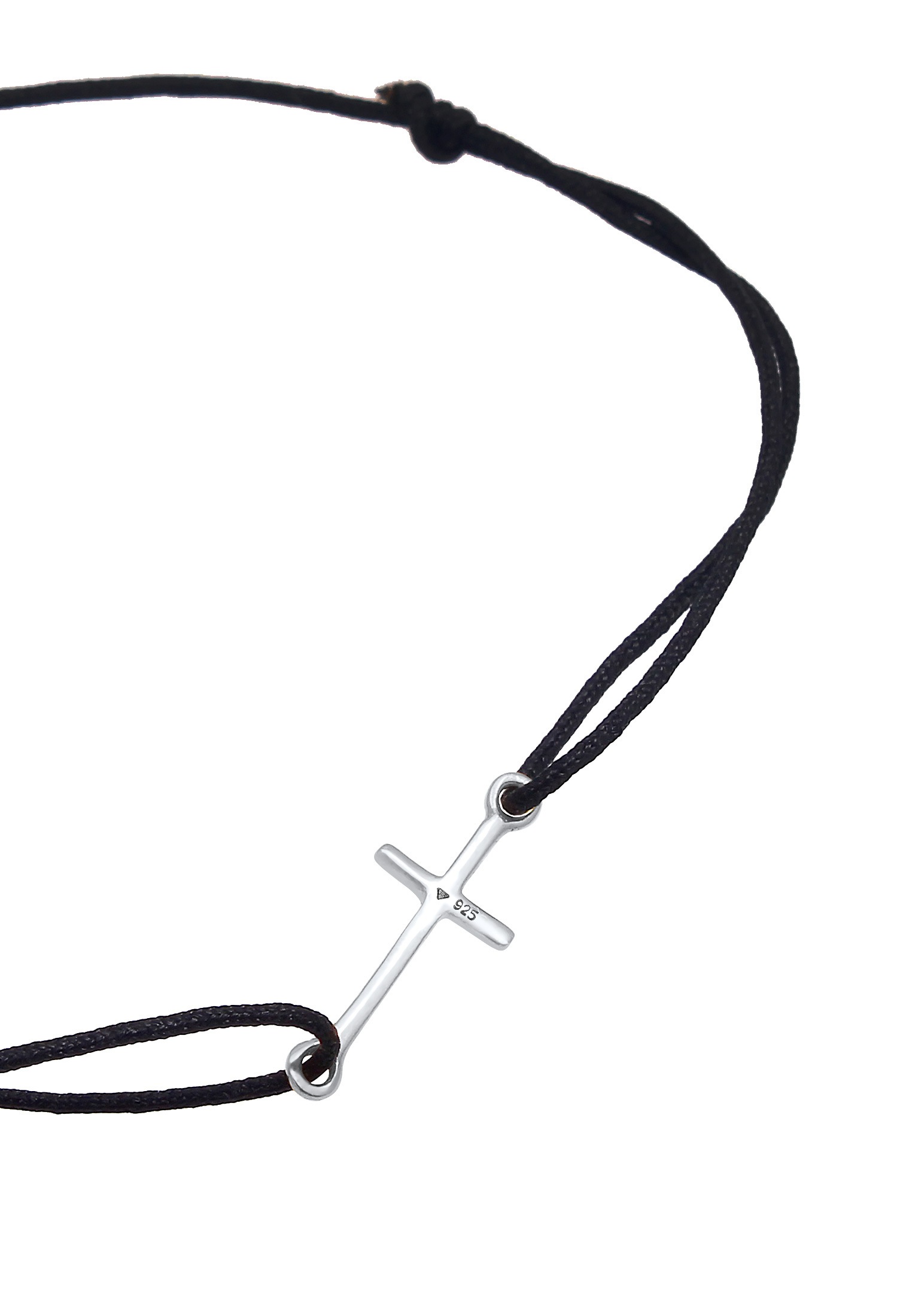 Elli Armkette »Armband Kreuz Trend Symbol Elastisch Nylon 925 Silber«