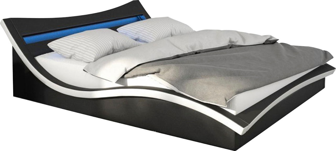 SalesFever Polsterbett, mit LED-Beleuchtung im Kopfteil, Design Bett in moderner Optik