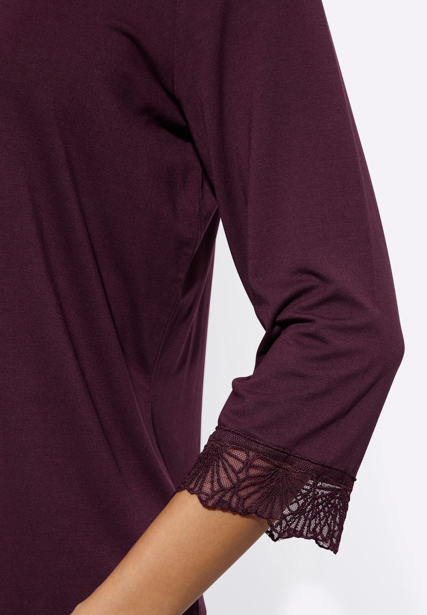creation L T-Shirt »Modal-Shirt 3/4-Arm-Shirt mit Spitzenverzierung«