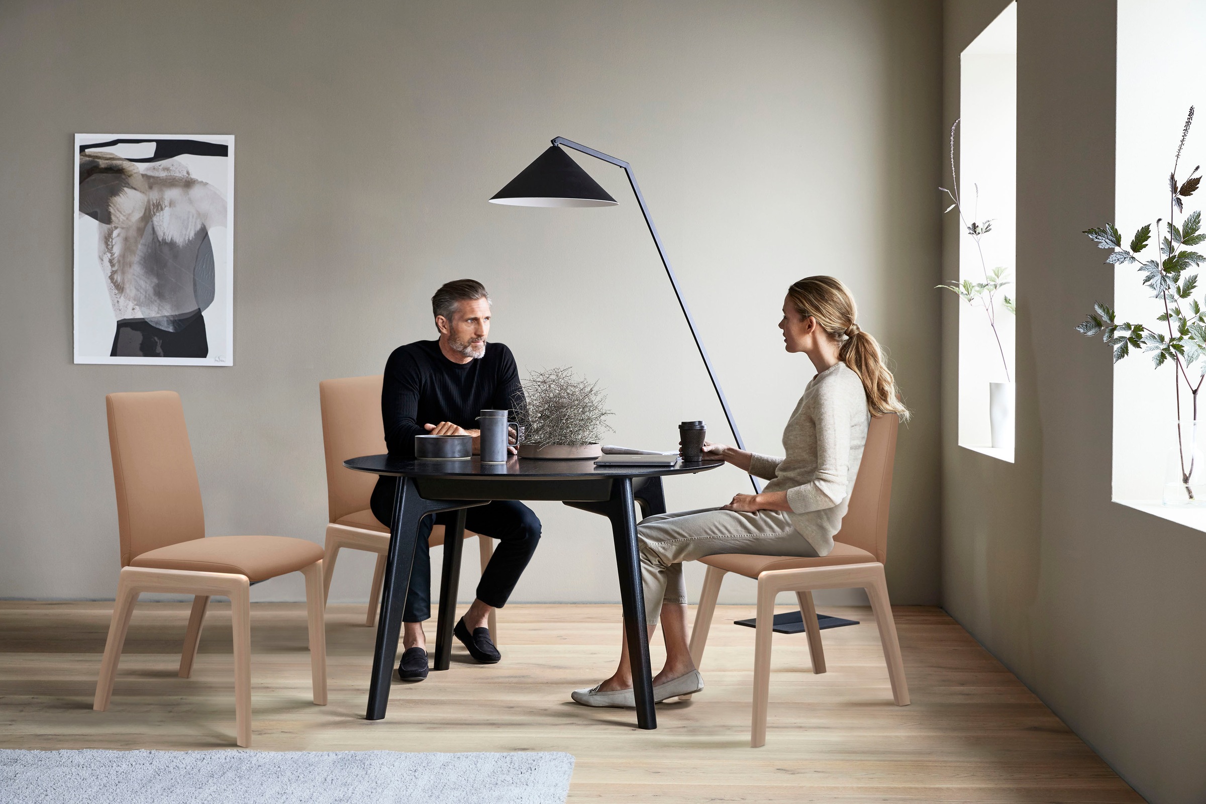 Stressless® Polsterstuhl »Laurel«, Microfaser DINAMICA, Low Back, Größe L, mit abgerundeten Beinen in Eiche natur