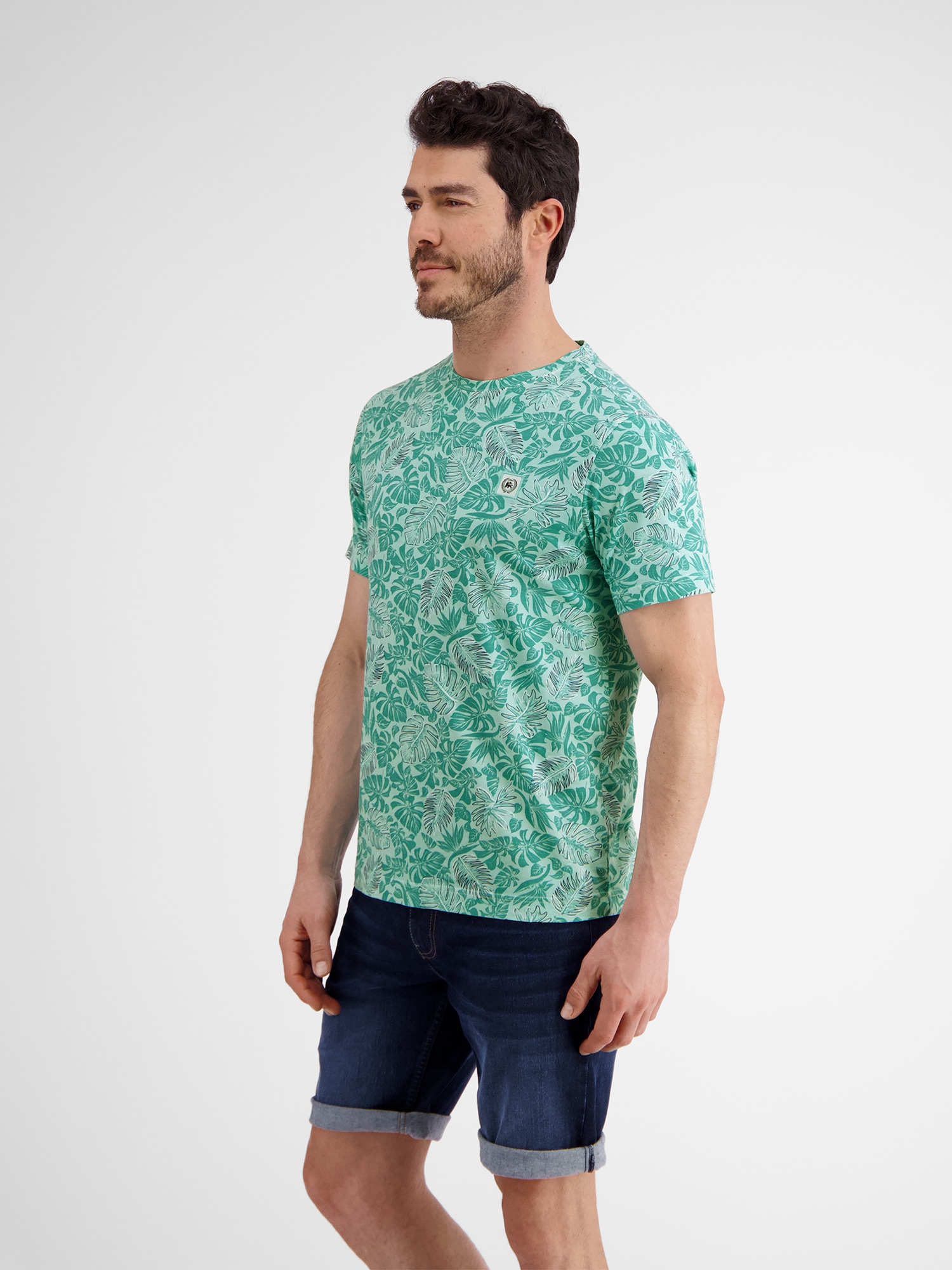 LERROS T-Shirt »LERROS T-Shirt für Herren mit floralem Print«