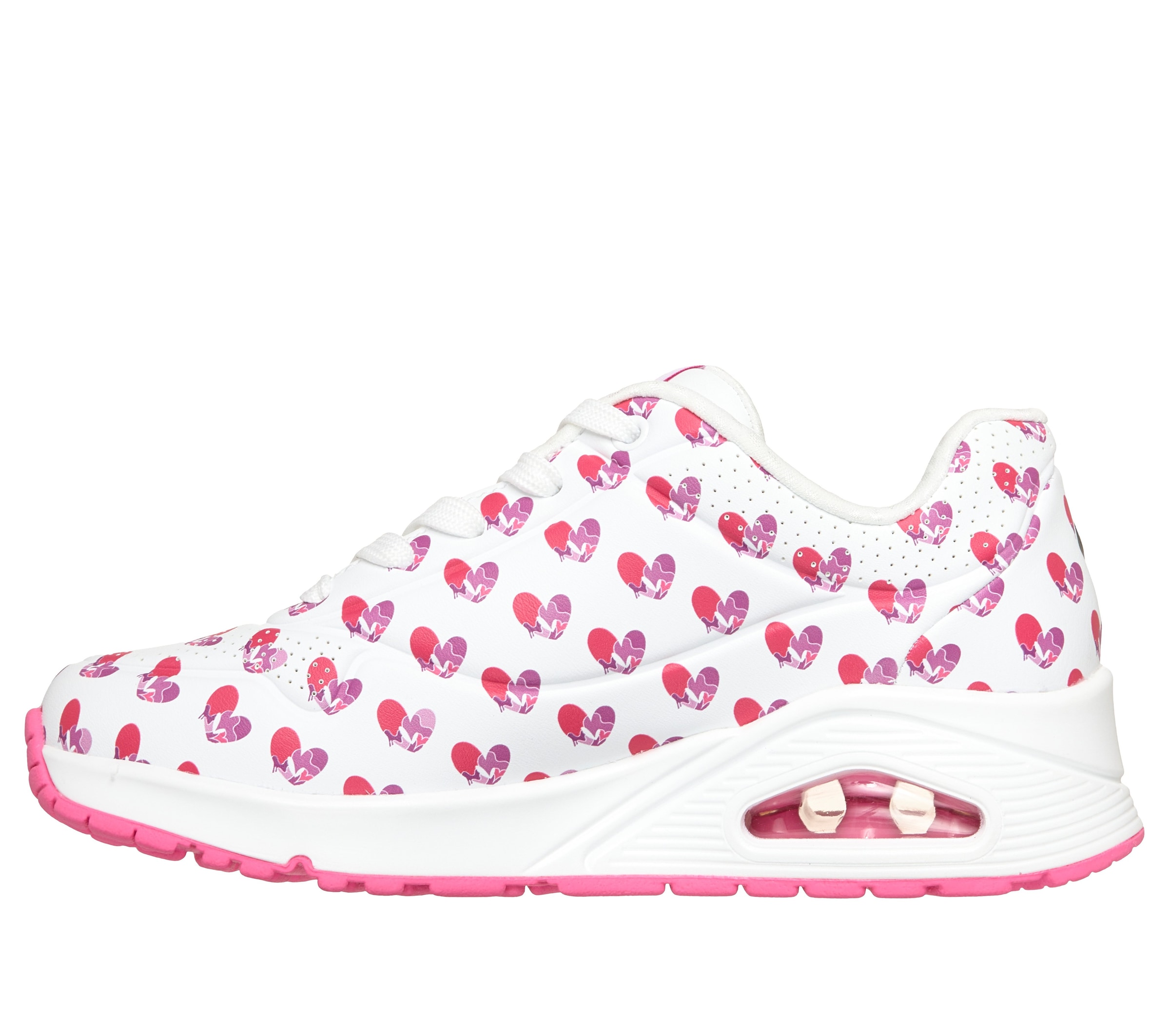 Skechers Sneaker »UNO-LIVE COLORFULLY«  Freizeitsneaker, Schnürschuh mit allover Herzen-Print