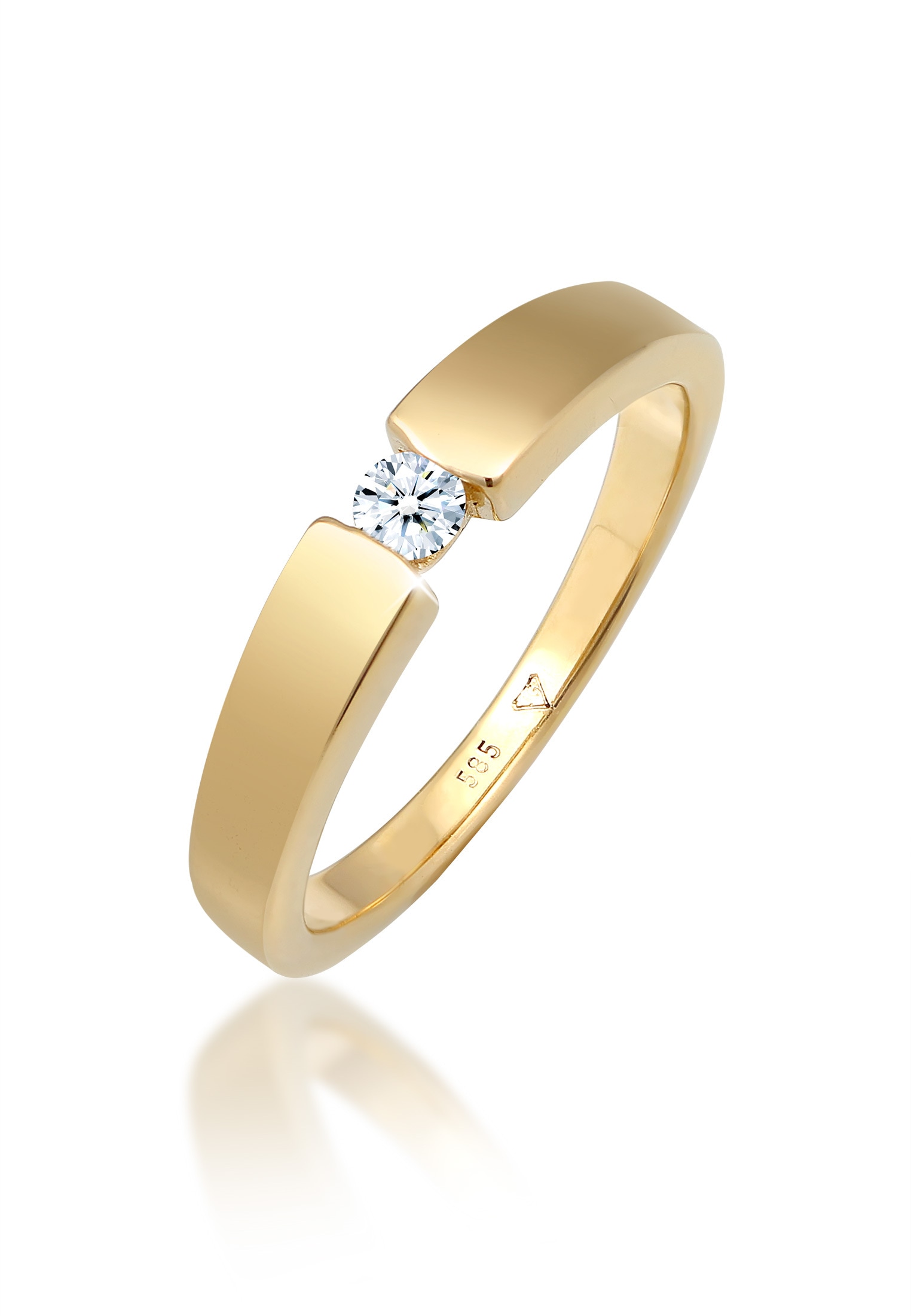 Trauring »Ring Verlobungsring Diamant (0.11 ct.) 585 Gelbgold«