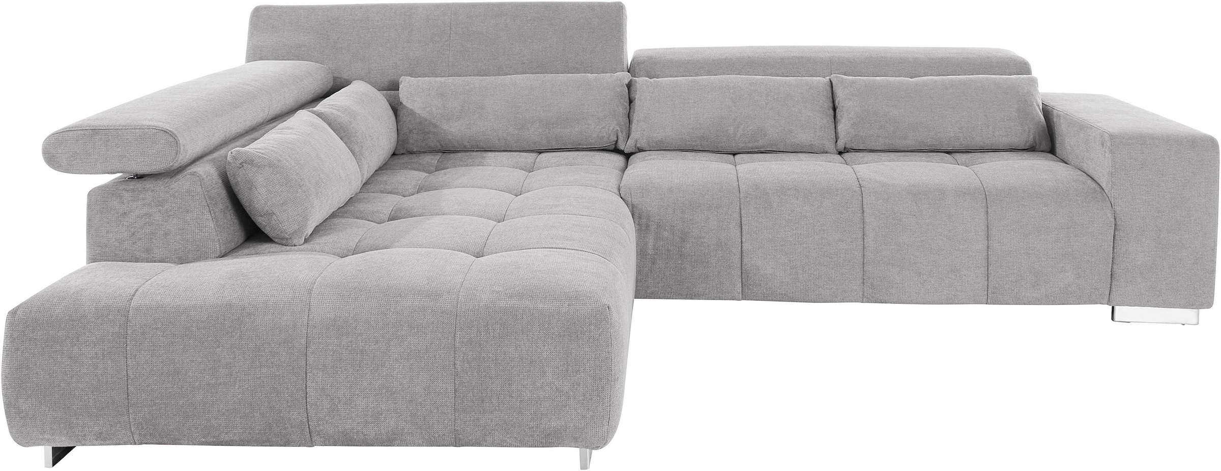 COTTA Ecksofa »Orion L-Form«, mit Kopfteilverstellung & 5 Nierenkissen