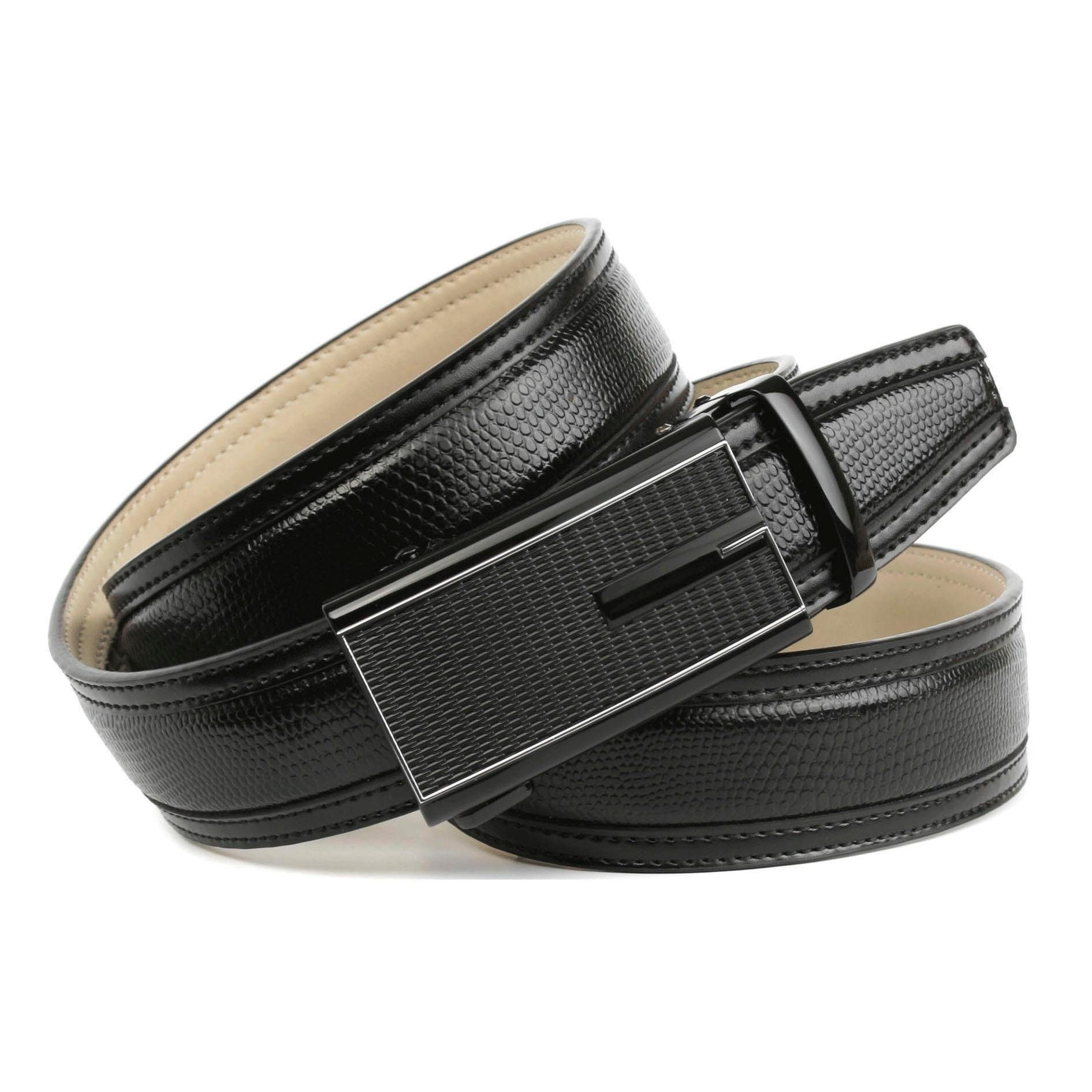 Crown Handgenähter schwarz Gürtel online shoppen bei stilvoller Ledergürtel, Anthoni OTTO in mit Automatik-Schließe