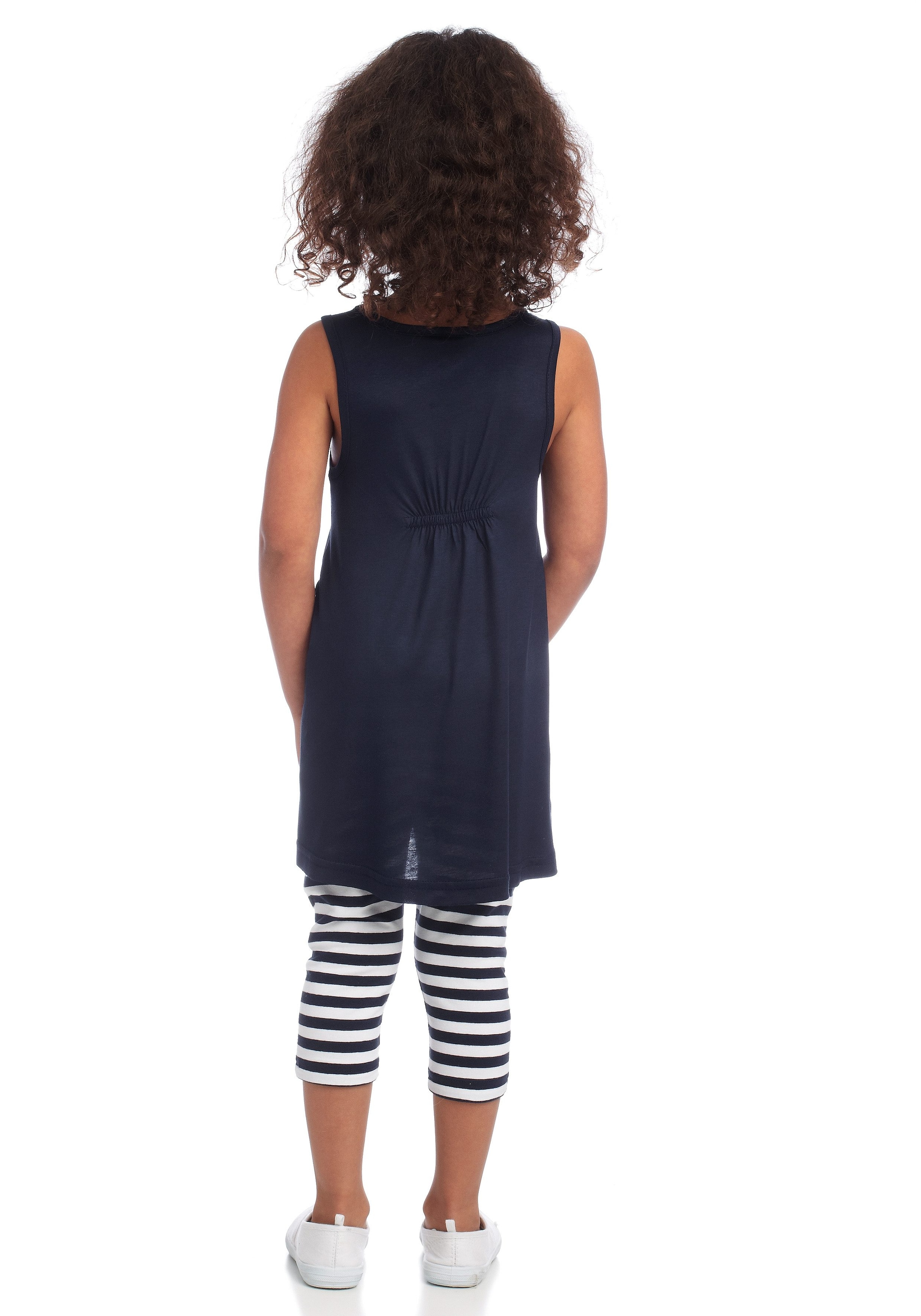 KIDSWORLD Kleid, geringelt 3 bestellen Haarband maritim & Capri bei Haarband, und tlg.), (Set, Leggings OTTO