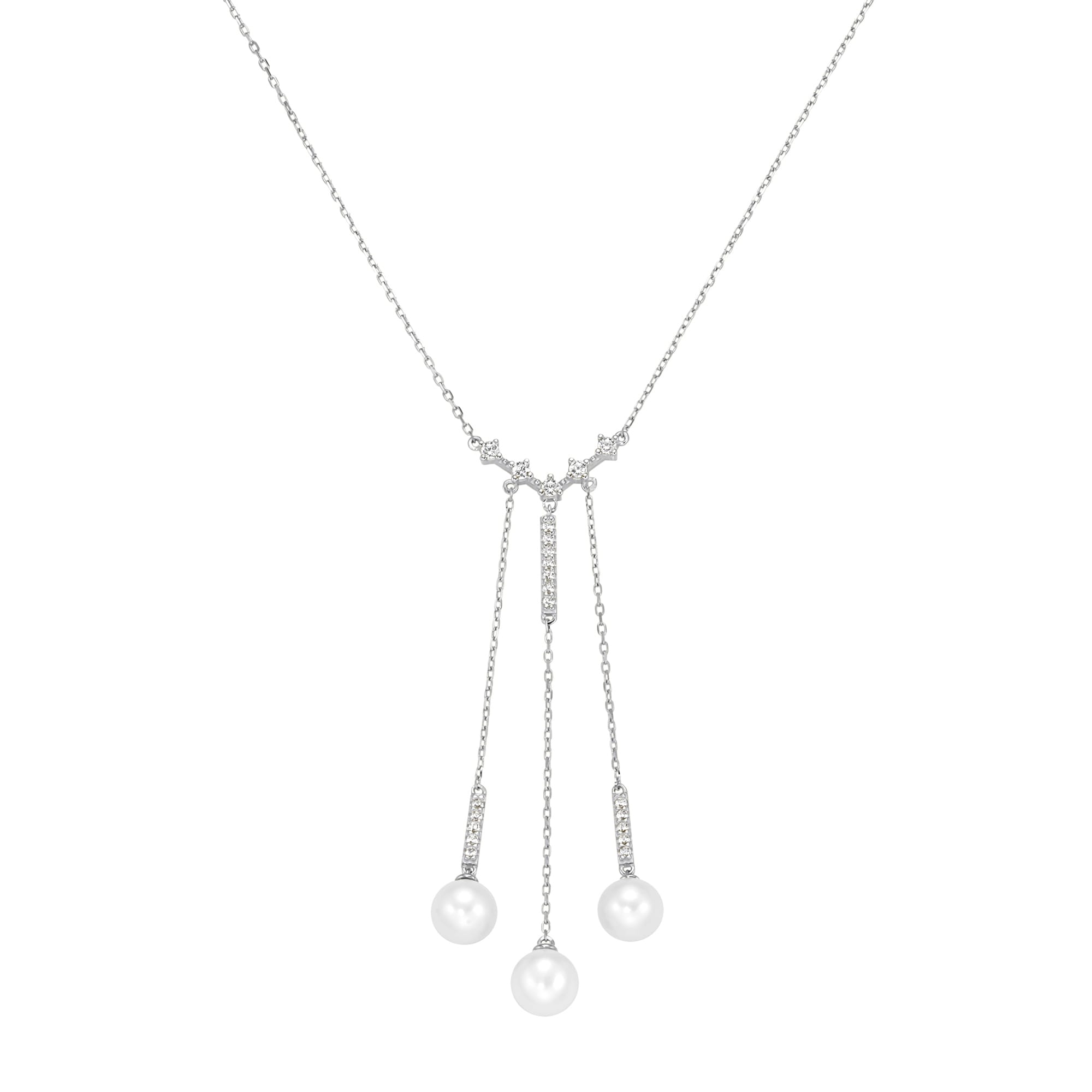 GIORGIO MARTELLO MILANO Collier »Collier mit Süßwasser-Perlen und Zirkonia, Silber 925«