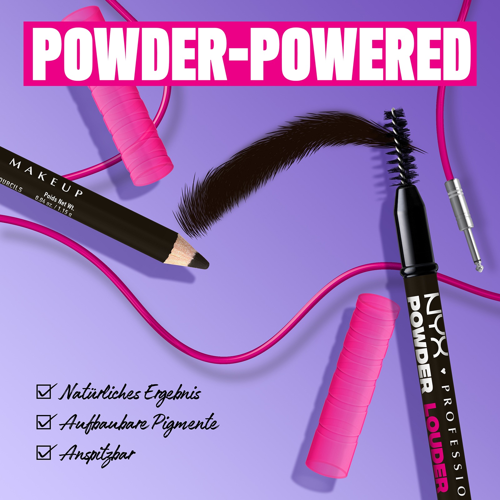 NYX Augenbrauenpflege »Makeup Powder Louder Brow Pencil«, mit Mikrofiber