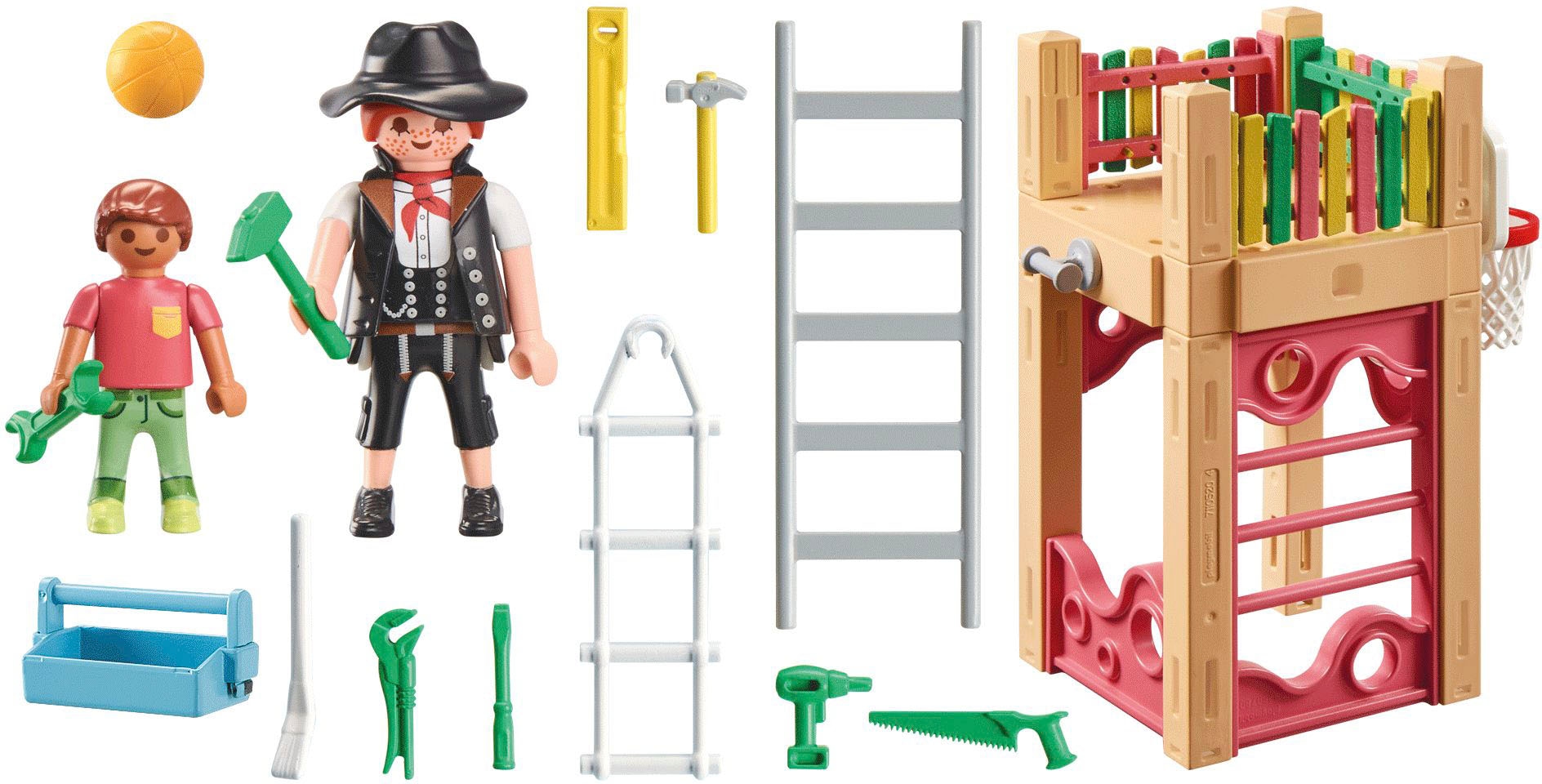 Playmobil® Konstruktions-Spielset »Zimmerin on tour (71475), My City Life«, (58 St.), Spielturm, teilweise aus recyceltem Material; Made in Europe