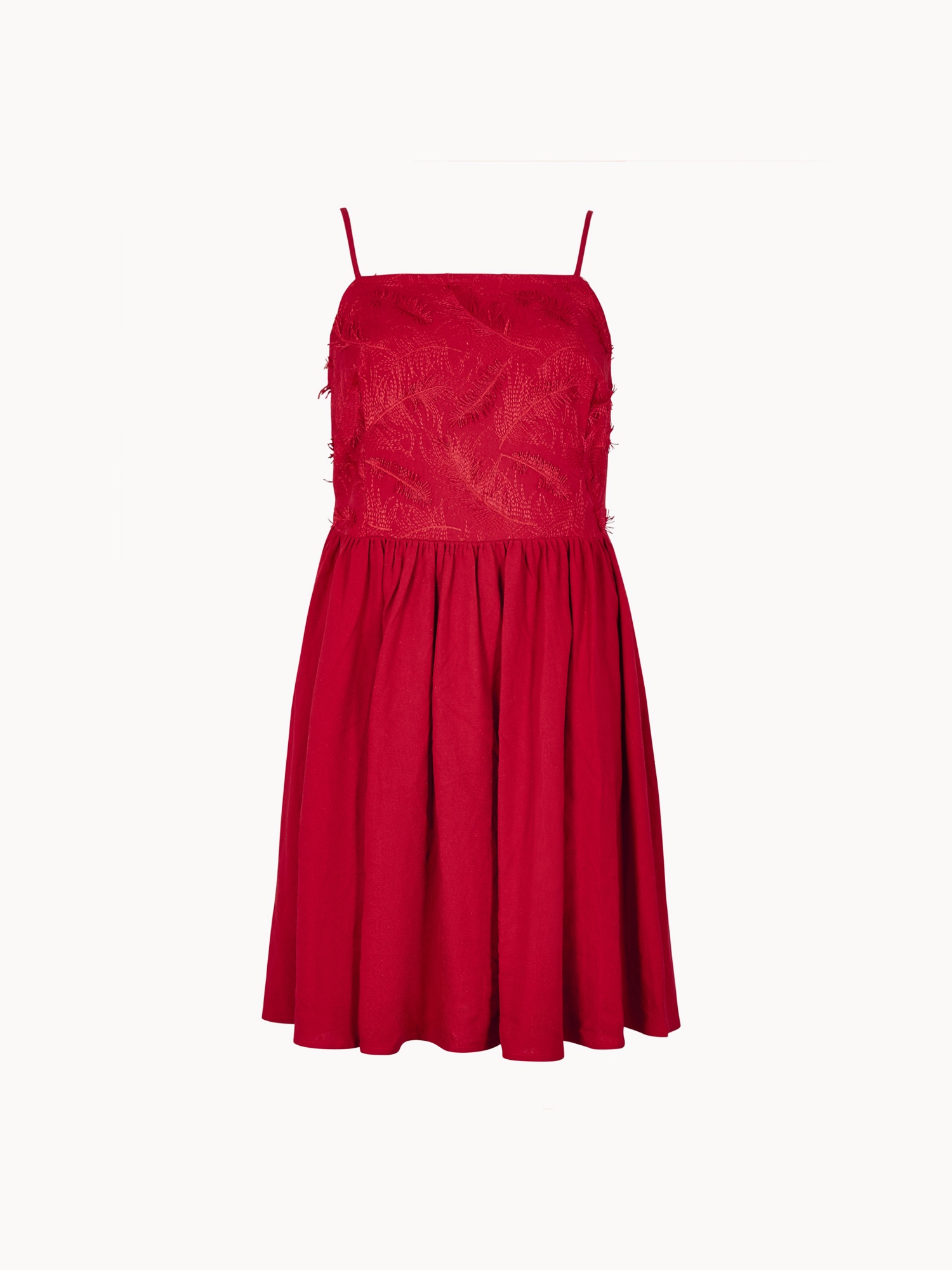 Apricot Minikleid »Mini-Kleid mit Cami-Träger und Wimpernstickerei« Elastischer Bund