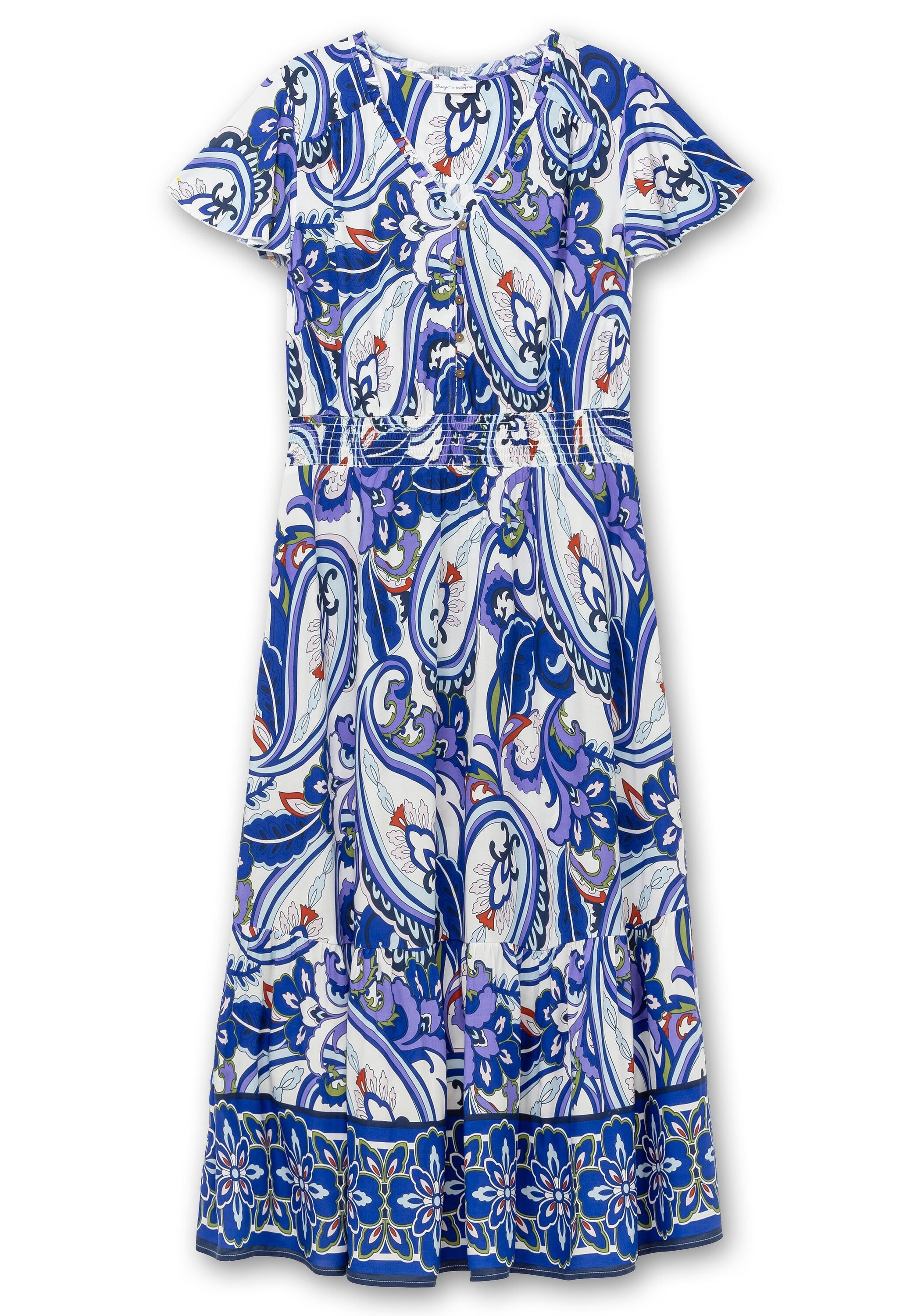 Sheego Druckkleid »Maxikleid im Paisleymuster, mit Smokbund«