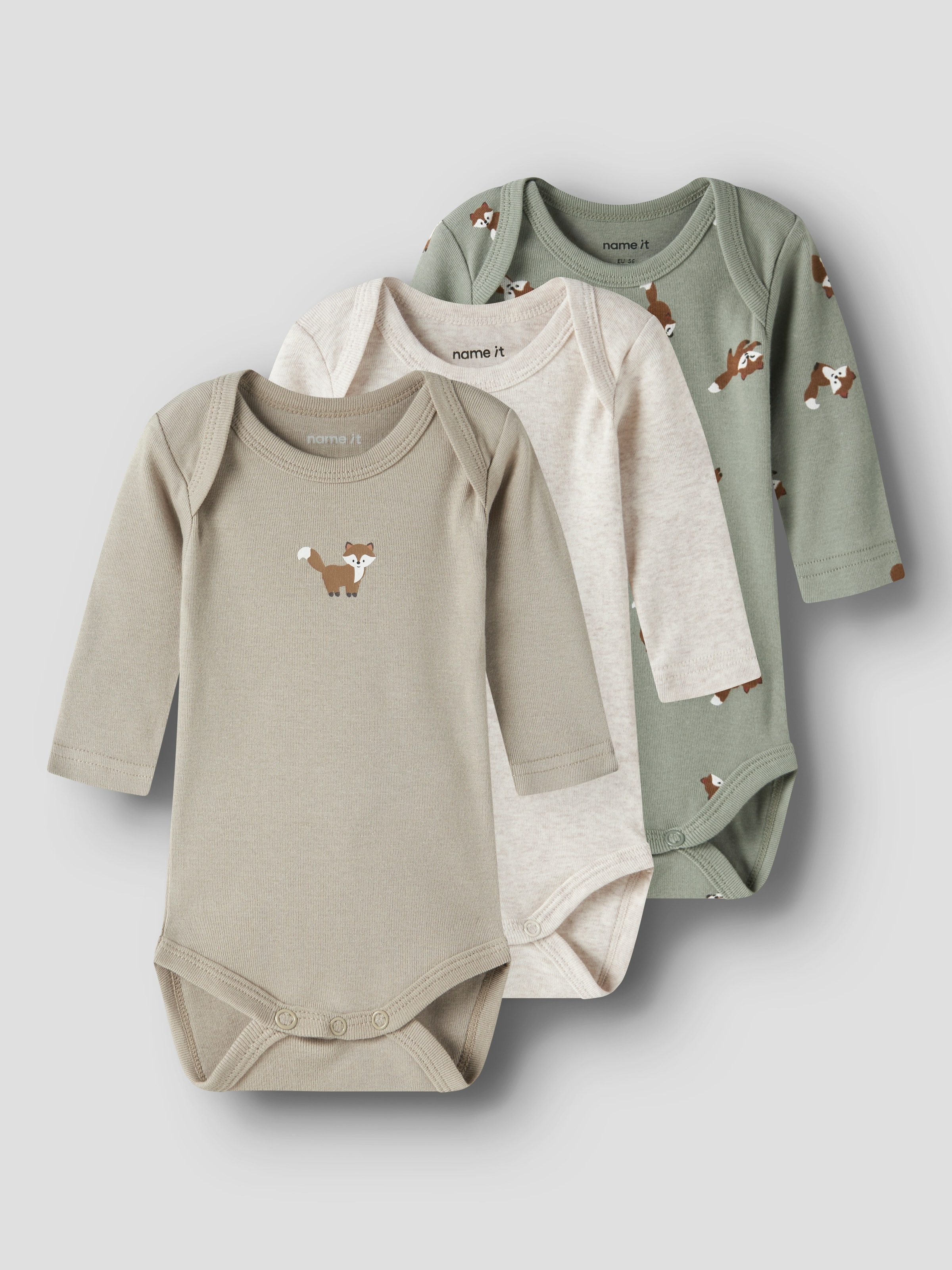 Name It Langarmbody »NBMBODY 3P LS FOX NOOS« Packung, 3 tlg.
