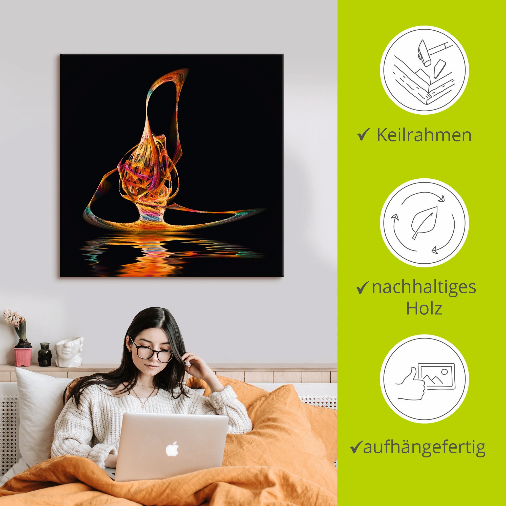 Artland Leinwandbild »Filigraner Surfer« Gegenstandslos 1 Stk. tlg. auf Holzrahmen gespannt