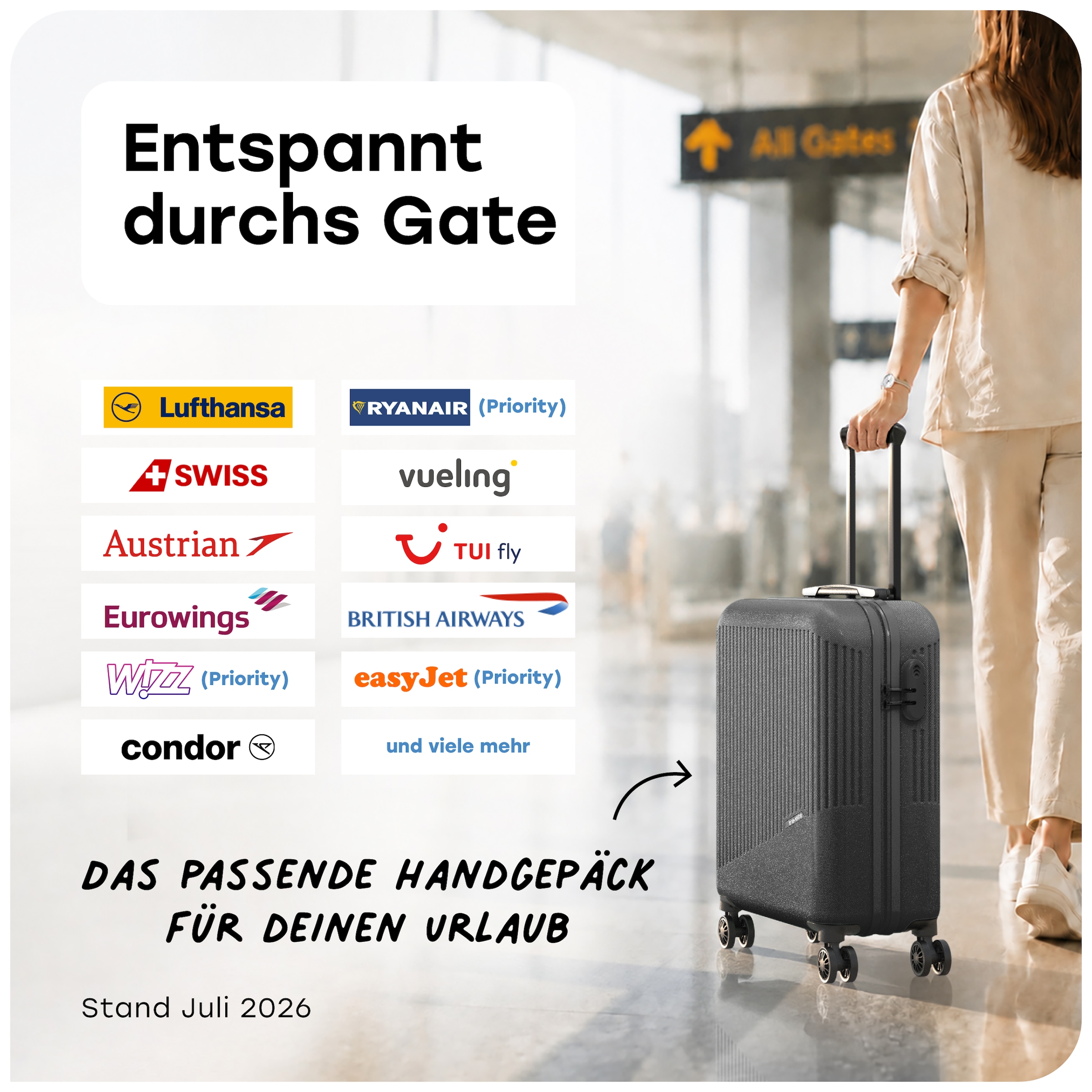 travelite Hartschalen-Trolley »BALI Reisekoffer Hartschale« 34 l 4 Rollen TSA-Schloss – robustes Reisegepäck