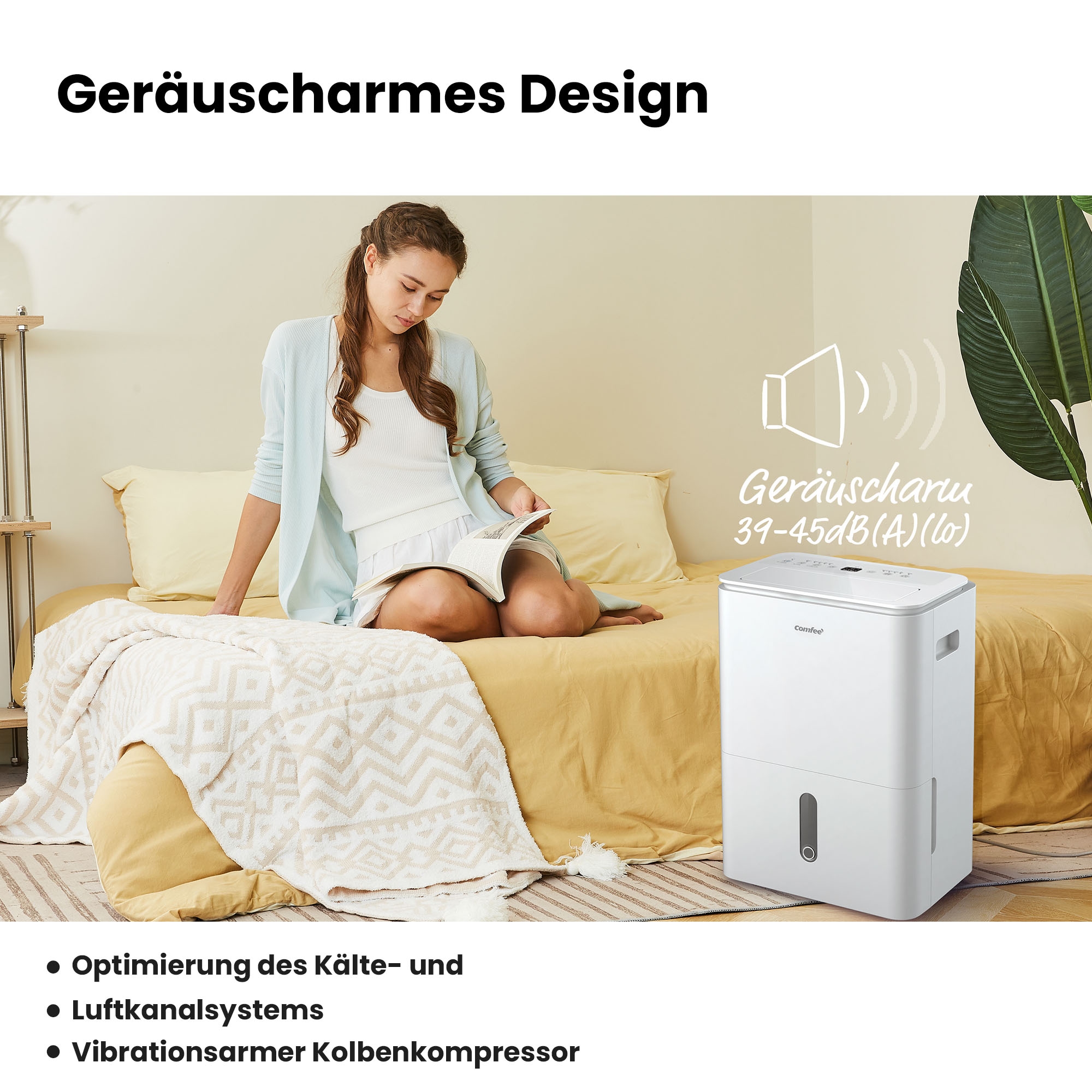 comfee Luftentfeuchter »»Easy Dry 20« geeignet für Räume mit bis zu 52 m²«, Entfeuchtung 20 l/Tag, Tank 3 l, mit Trocknermodus, App -und Sprachsteuerung