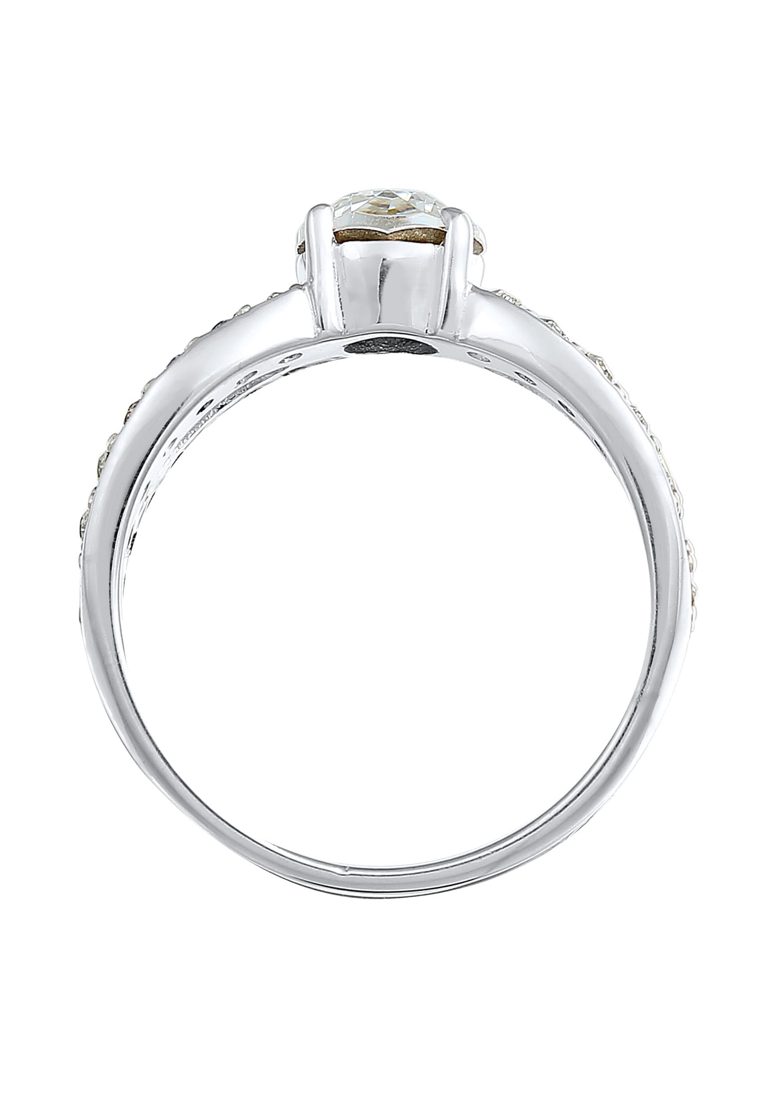 Elli Silberring »Ring Solitär Glamourös Kristall 925 Silber«
