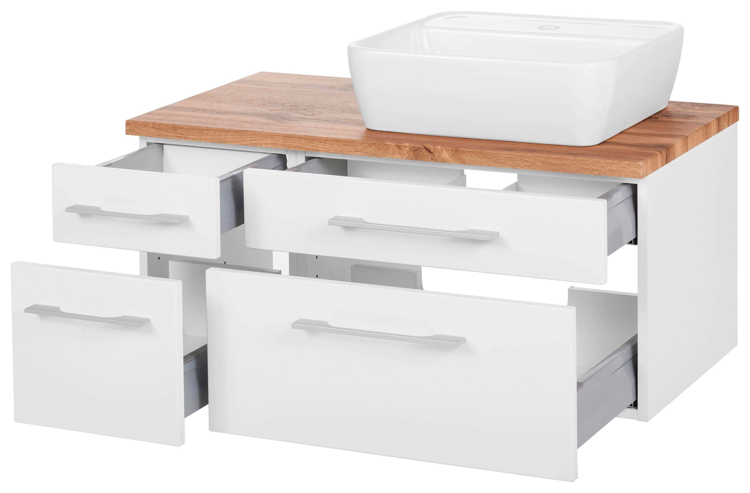 welltime Waschbeckenunterschrank »Davos«, Badmöbel, Waschtisch inkl. Waschbecken, Breite 90 cm