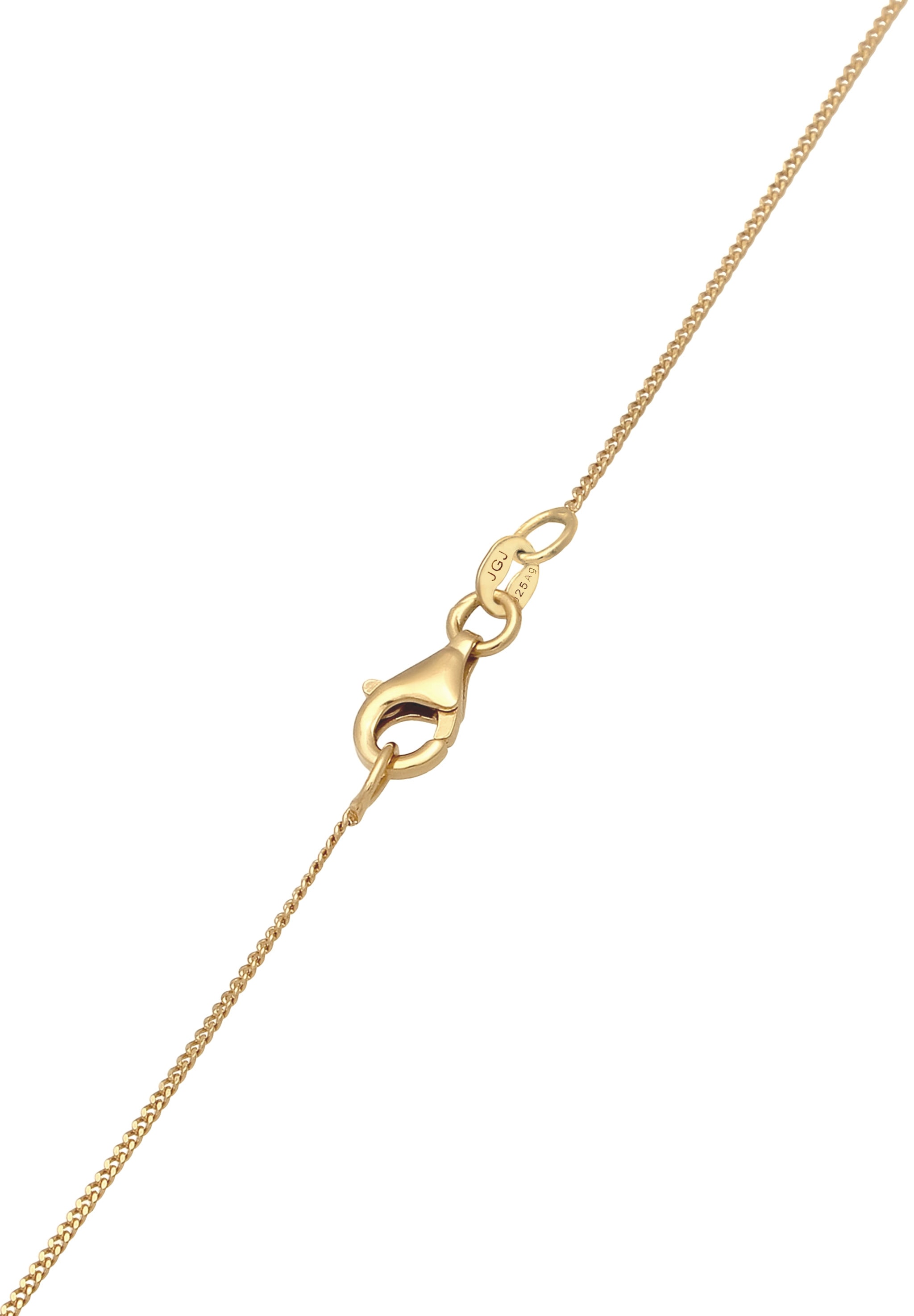 Elli Kette mit Anhänger »Halskette Kleeblatt Emaille Anhänger 925 Sterling Silber vergoldet«