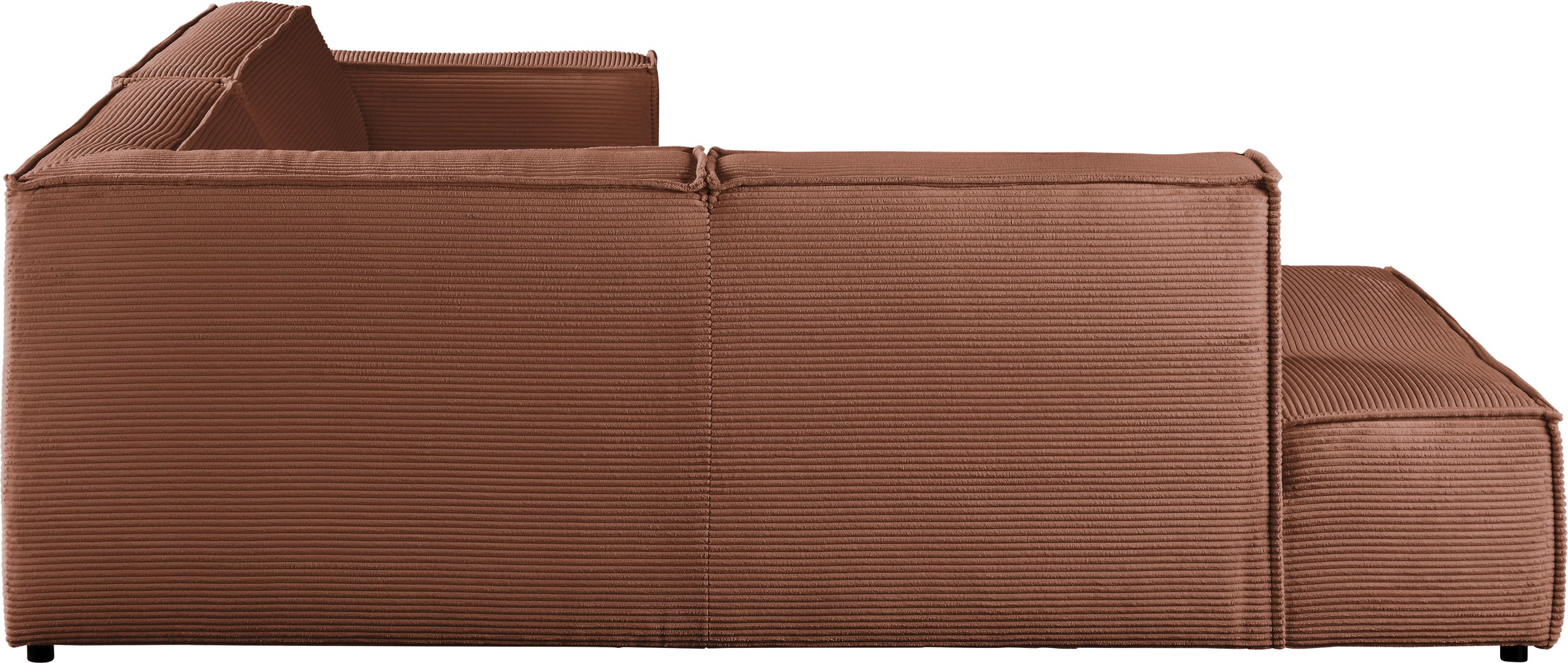 3C Candy Ecksofa »Matteo in elegant, kubischer Formensprache, bequem, L-Form«, mit auffälliger Kedernaht, Cord-Bezug, Lounge-Charakter