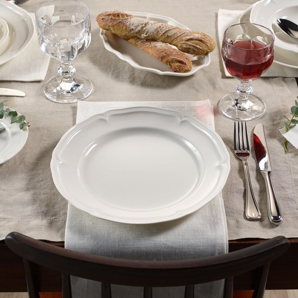 Villeroy & Boch Geschirr-Set »Tafelservice Manoir 12er Set weiß« Spülmaschinenfest, Mikrowellensicher