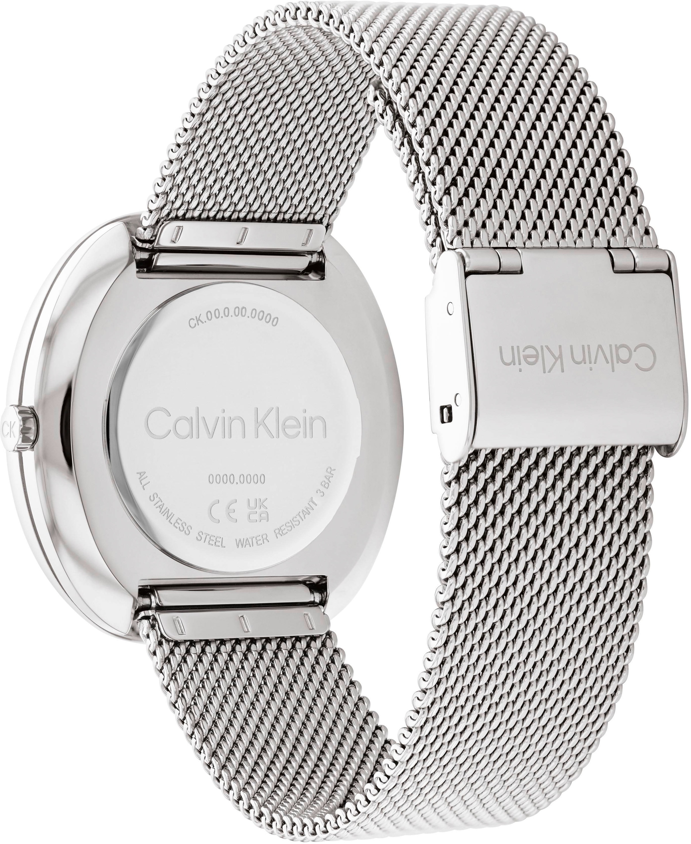 Calvin Klein Quarzuhr »SCULPTURAL«, Armbanduhr, Damenuhr, Mineralglas, Edelstahlarmband