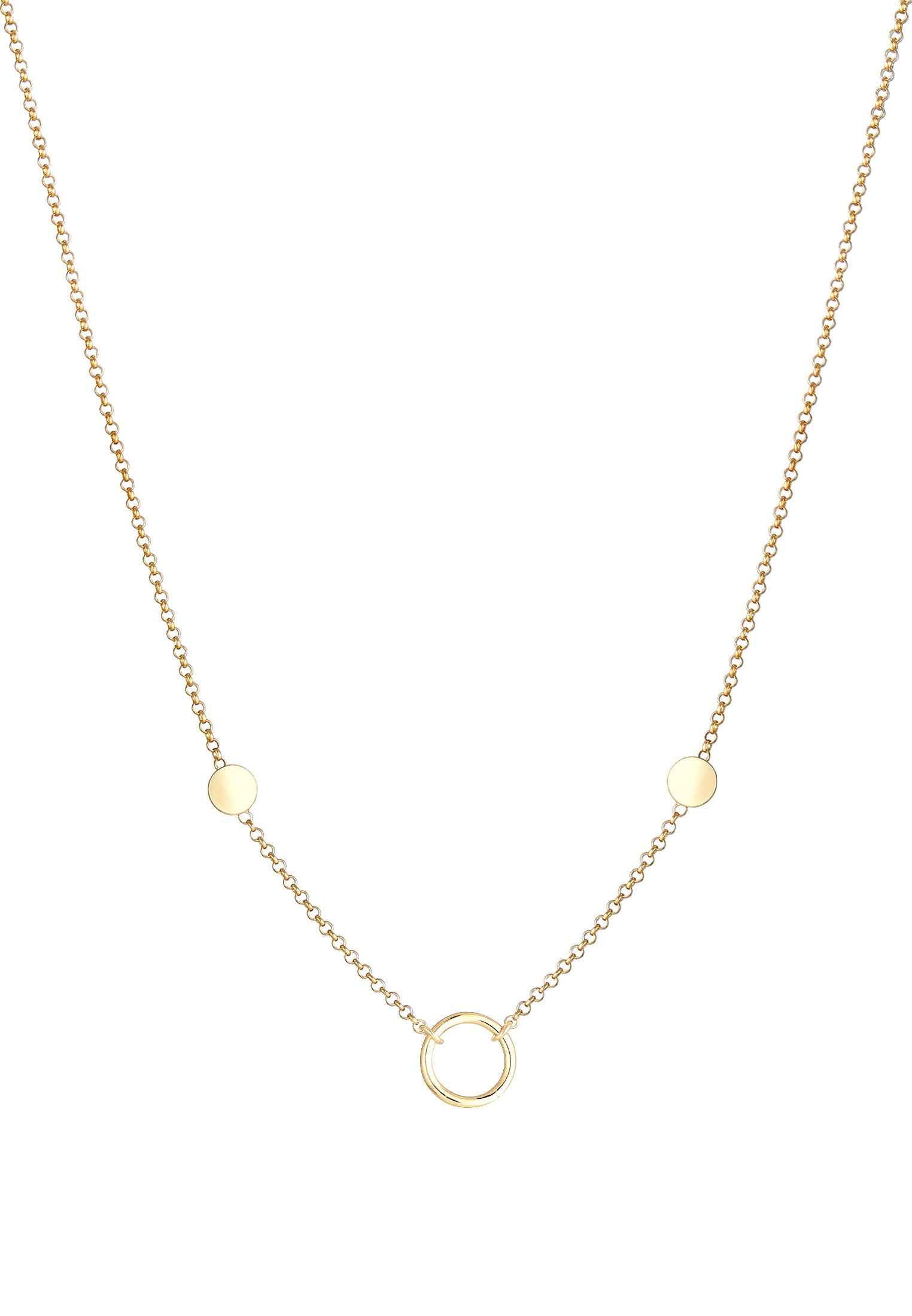 Elli Kette mit Anhänger »Halskette Kreis Plättchen Coin Geo Erbskette 925 Silber«