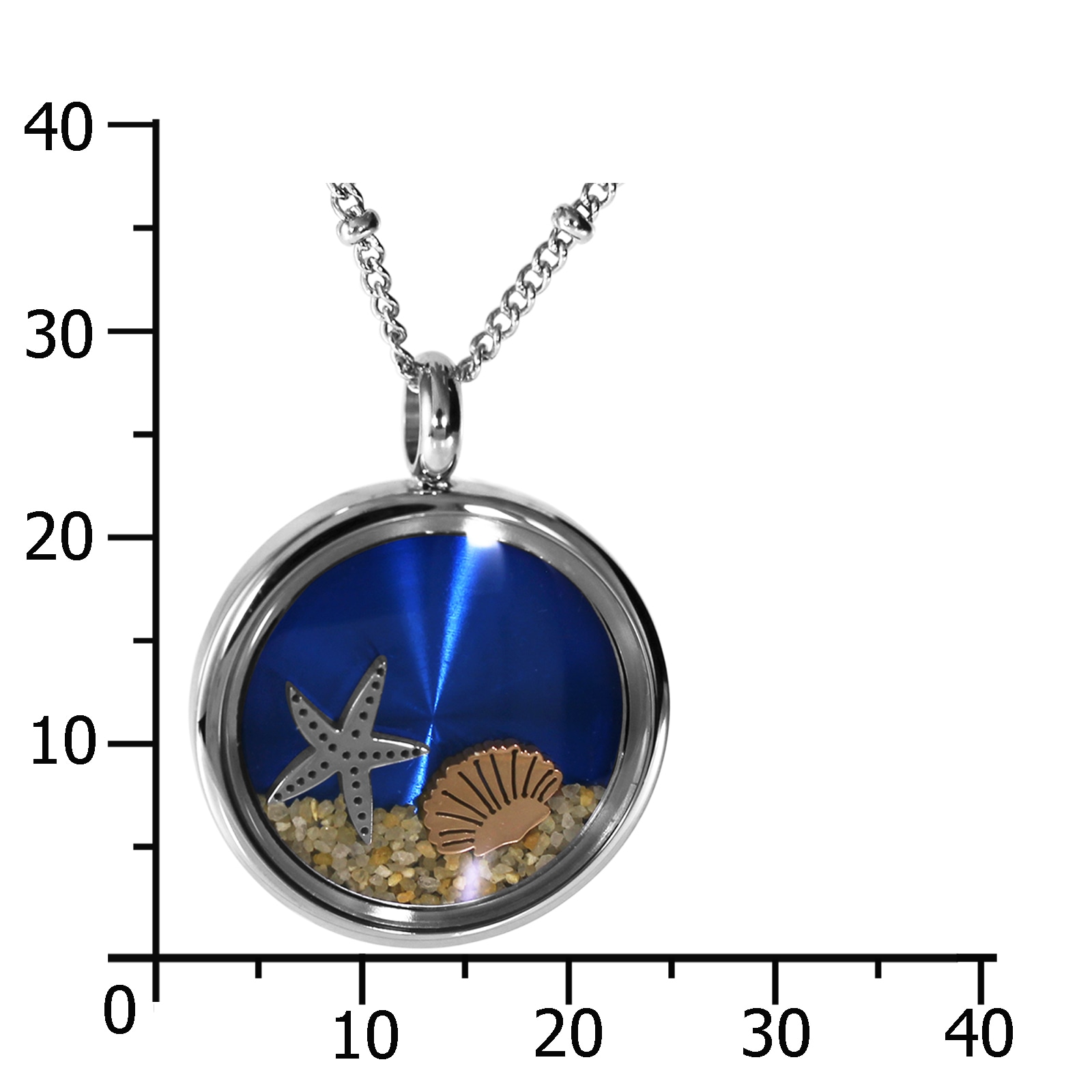OSTSEE-SCHMUCK Kette mit Anhänger »- Seestern 23 mm blau - Edelstahl - ohne Stein«