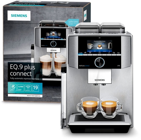 Siemens Kaffeevollautomat Eq 9 Plus Connect S700 Ti9578x1de 2 Separate Bohnenbehalter Und Mahlwerke Extra Leise Automatische Reinigung Bis Zu 10 Individuelle Profile Jetzt Kaufen Bei Otto