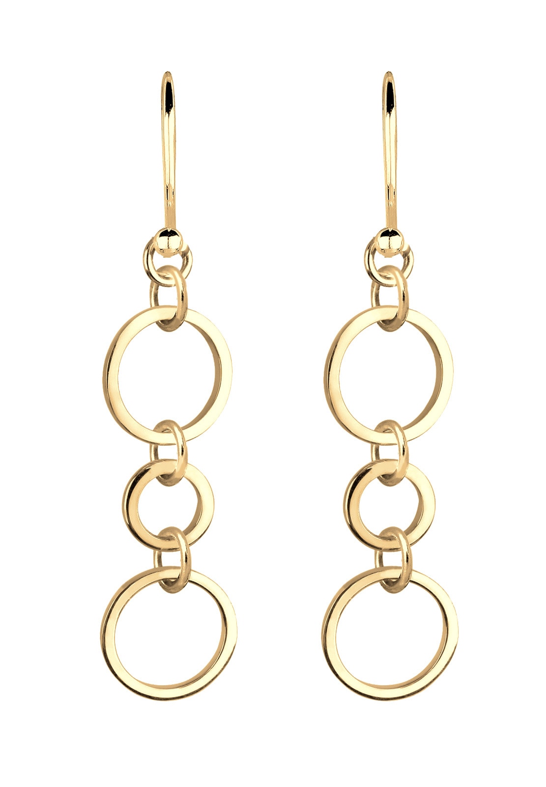 Elli Paar Ohrhänger »Ohrringe Ringe Kreise Geo Elegant Filigran 925 Silber vergoldet«